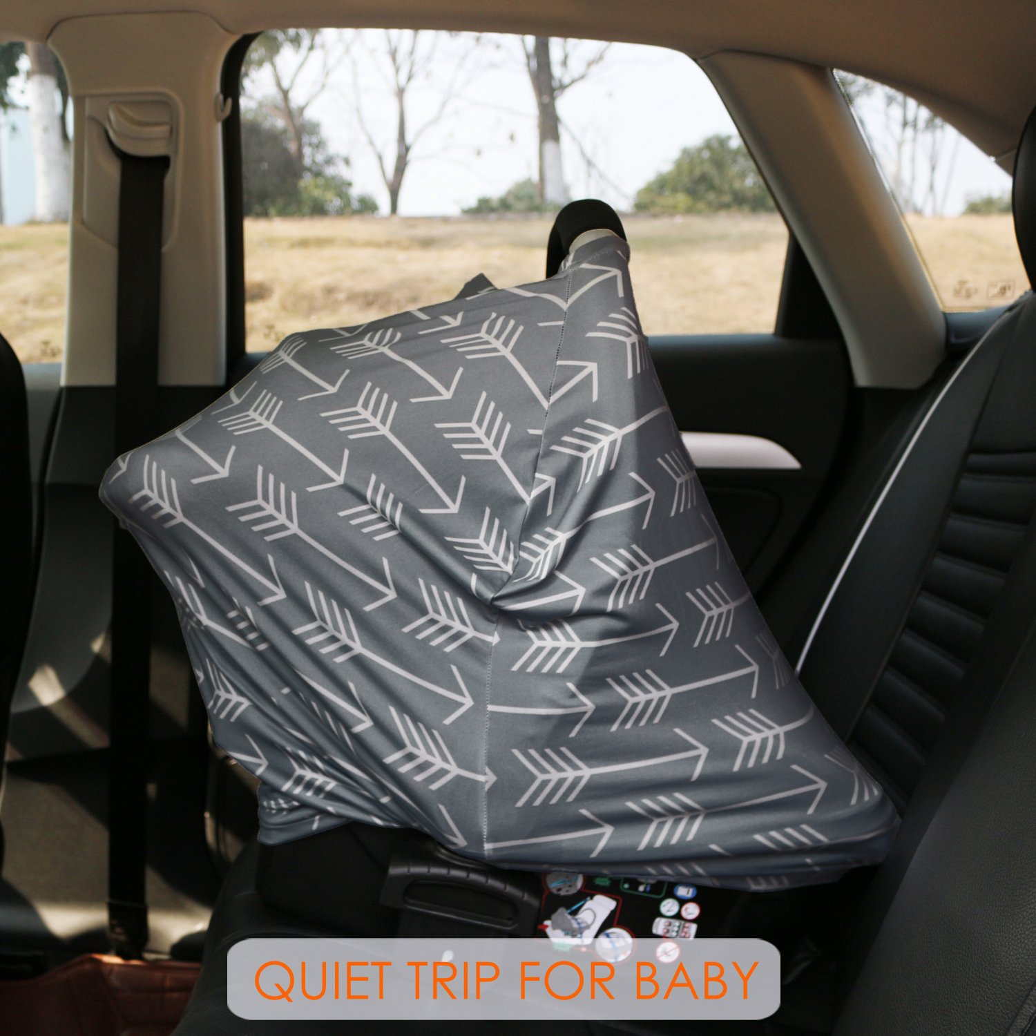 Multi-Use Baby Car Seat Canopy & Nursing Cover - Breathable Stroller Cover for Boys & Girls, Perfect Baby Shower Gift (Classic Arrows) | Ideal for Travel, Shopping & Breastfeeding in Public