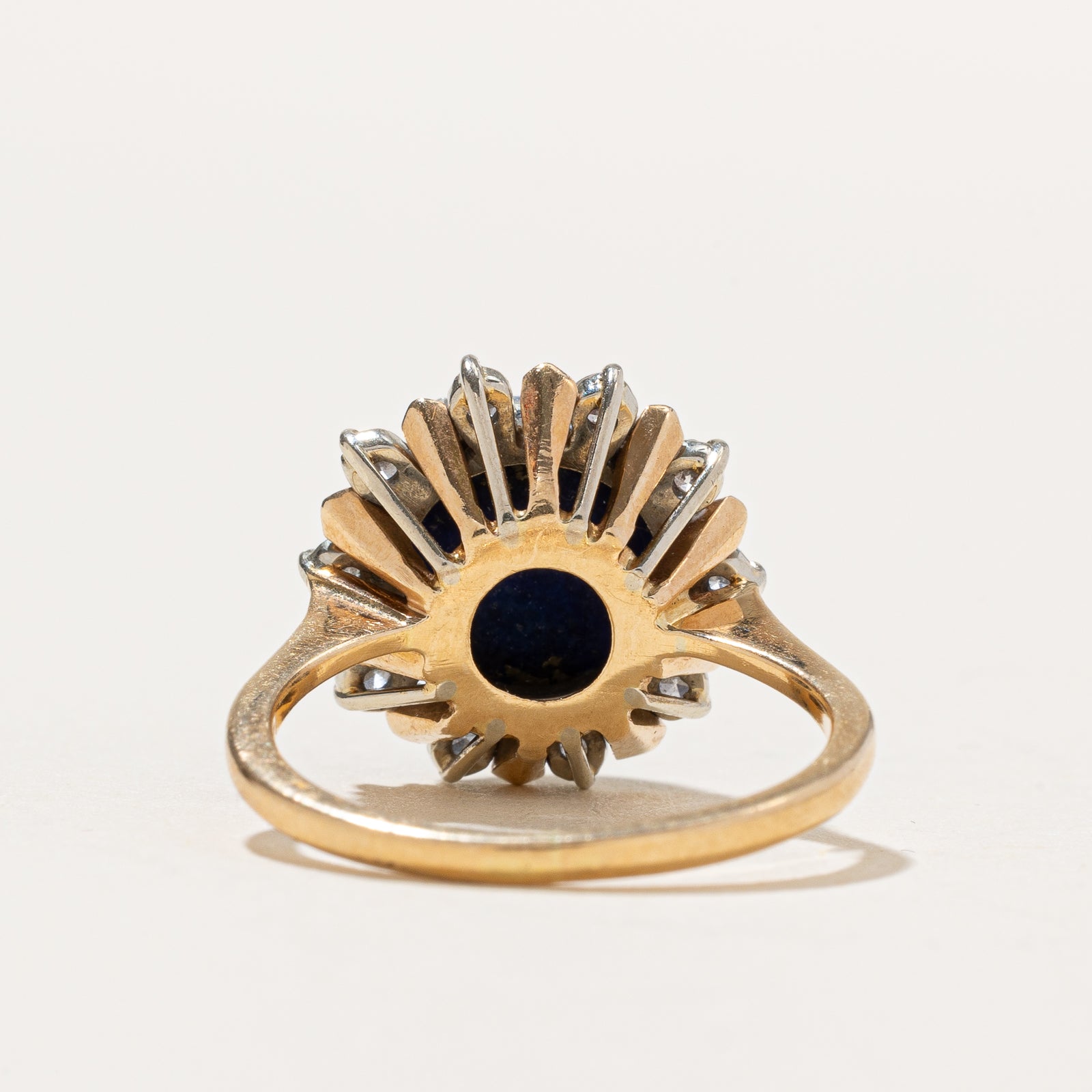 Lapis Lazuli & Diamond Cocktail Ring - 5.00ct Genuine Lapis with 0.25ctw Diamonds - Size 6 - Elegant Statement Jewelry for Evening Parties & Special Occasions