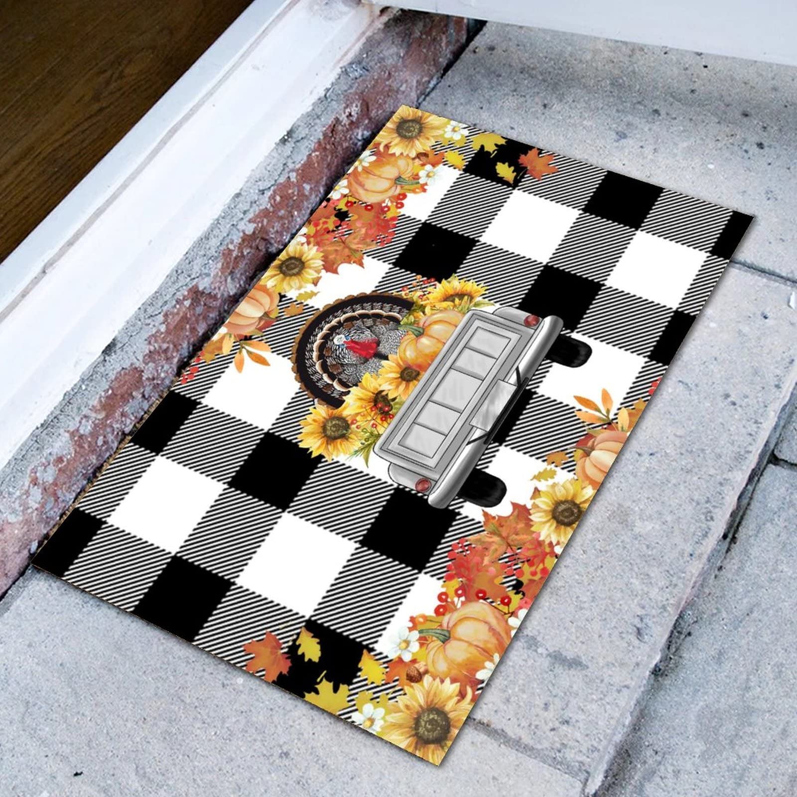 Thanksgiving Fall Truck Coir Door Mat 24