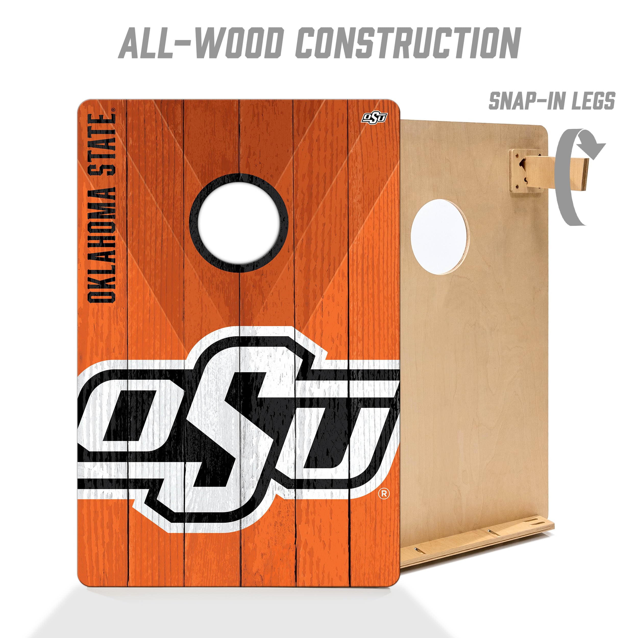 YouTheFan NCAA Oklahoma State Cowboys 2’ x 3’ Cornhole Game Set - Official College Team Logo - Perfect for Tailgating, Backyard Parties & Outdoor Games
