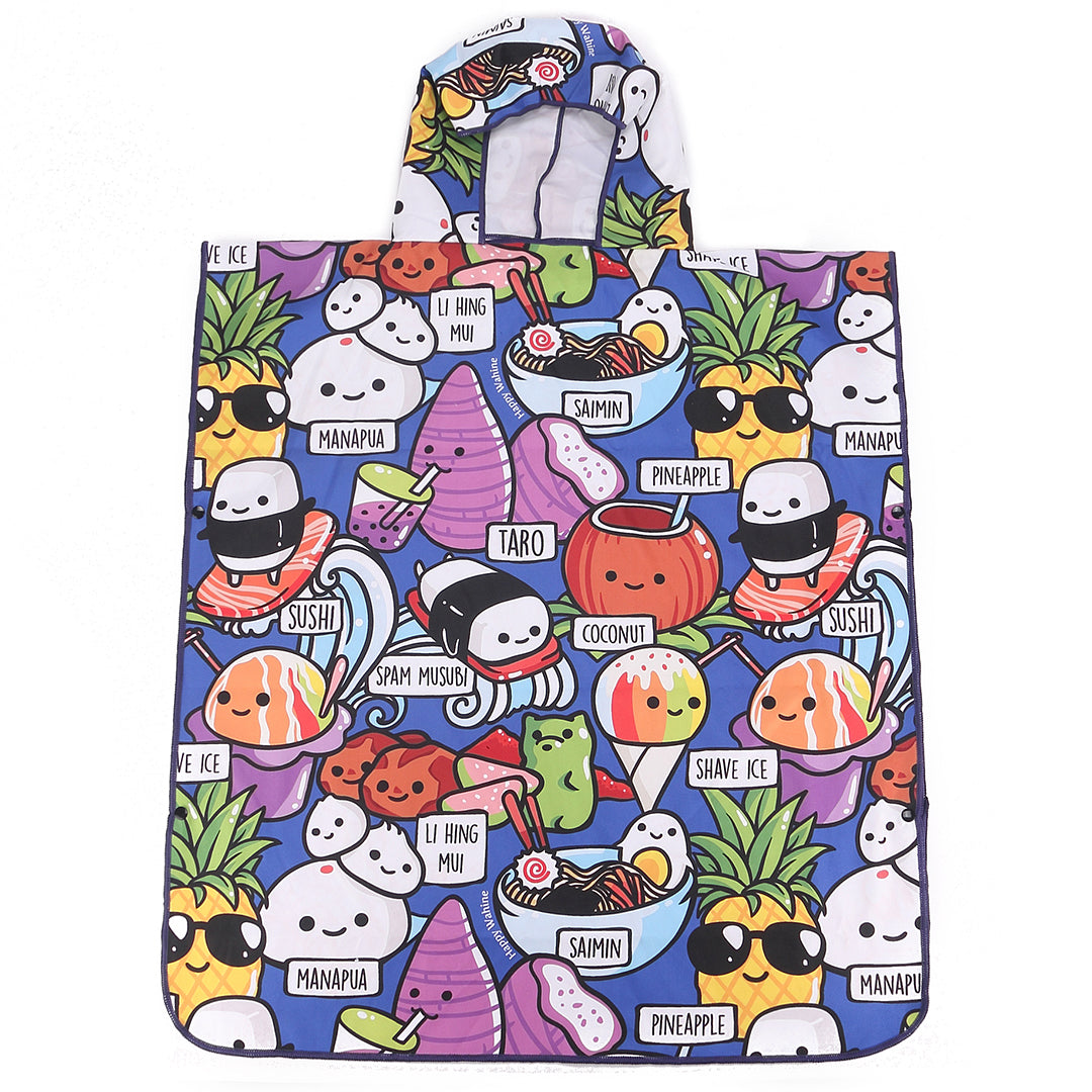 Hooded Beach Towel Poncho for Teens - Soft & Absorbent Quick-Dry Cover Up - Hawaiian Blue - Perfect for Swimming, Surfing & Beach Outings
