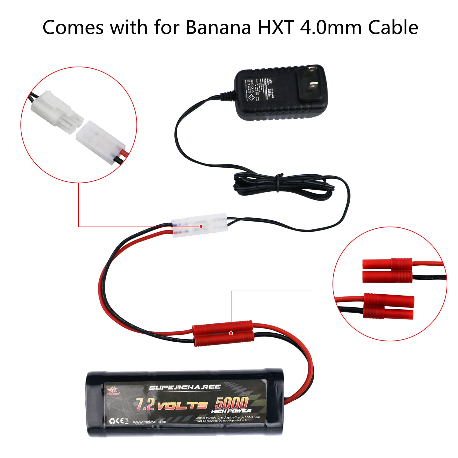 Melasta 7.2V-12V Universal RC Battery Charger for Redcat & Tamiya - Perfect for RC Cars & Drones