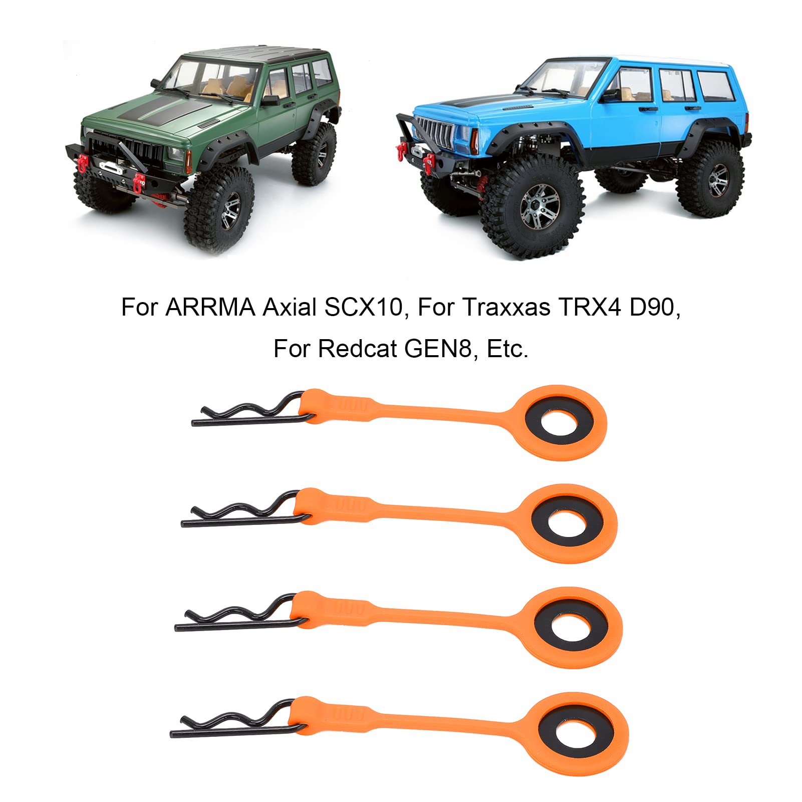 Dilwe 4PCS Universal 1/10 RC Car Shell Body Fixed Clips - Orange Upgrade Replacement Parts for RC Model Cars | Perfect for Off-Road Racing & RC Car Maintenance
