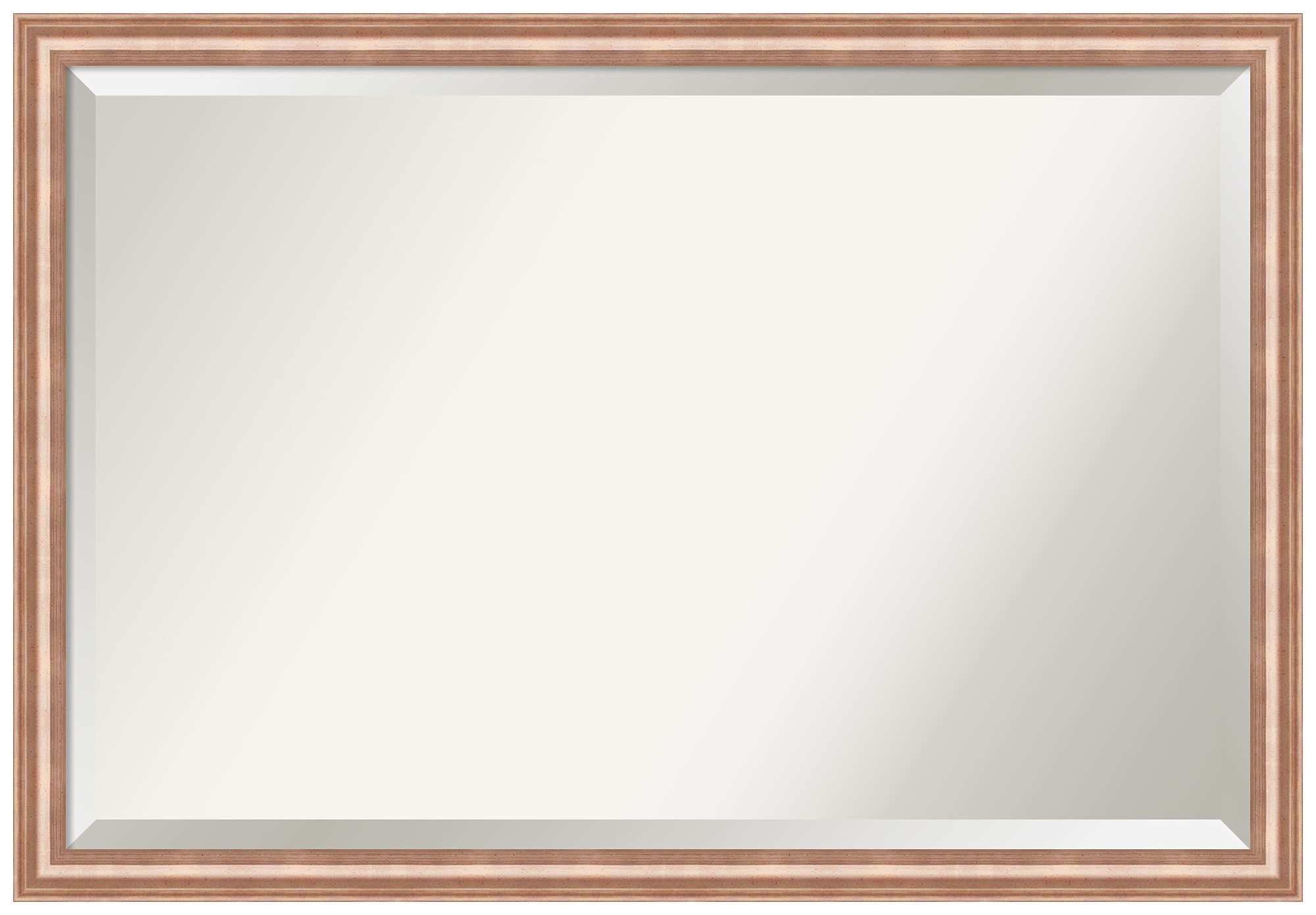 Amanti Art Wood Bathroom Mirror - 26.75 x 38.75 Inch Rose Gold Beveled Wall Mirror for Vanity, Sink, or Dressing Room | Traditional Gold Mirror from Wisconsin USA | Perfect for Bathroom Decor, Bedroom Accent & Entryway Elegance