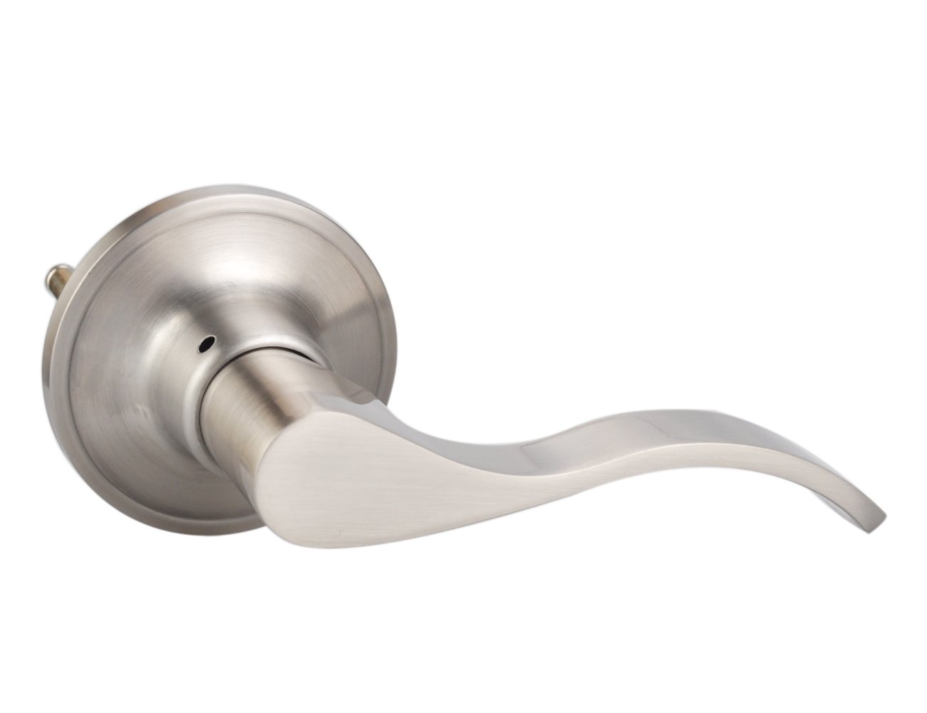 TMC Hall/Closet Lever Handle Lock - Brushed Nickel Finish for Passage Door - TL001-SN-PS-4P - Ideal for Bedrooms, Bathrooms & Interior Doors