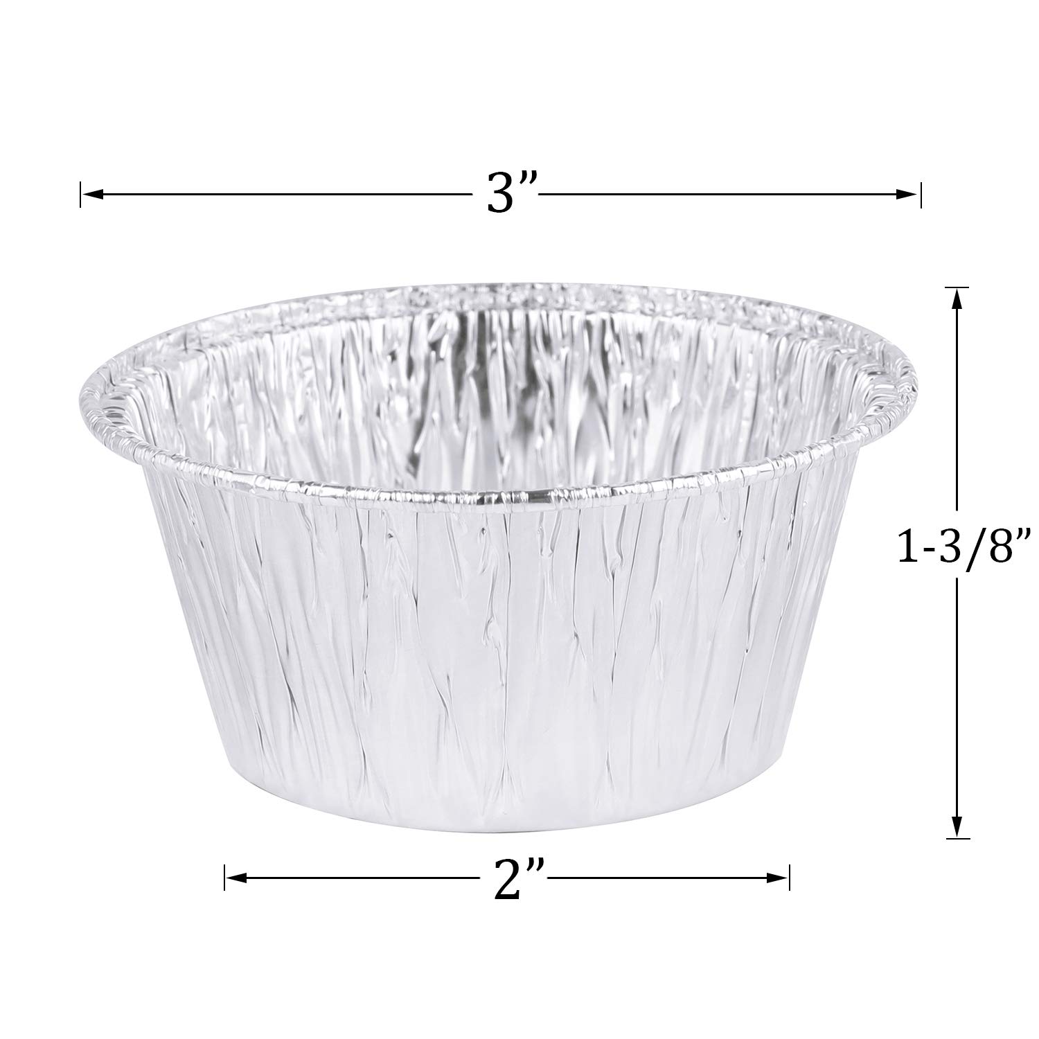 Kingrol 300 Pack 4 oz Aluminum Foil Ramekins - Disposable Baking Cups for Tart, Cupcake, Souffle, Appetizer - Perfect for Home Baking, Party Desserts & Catering Events