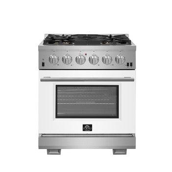Forno Capriasca 30-inch 4.32 cu. ft. Professional Stainless Steel Gas Range with 4-Burner Stove & Gas Oven (Model FFSGS6260) - Perfect for Home Kitchens & Commercial Cooking