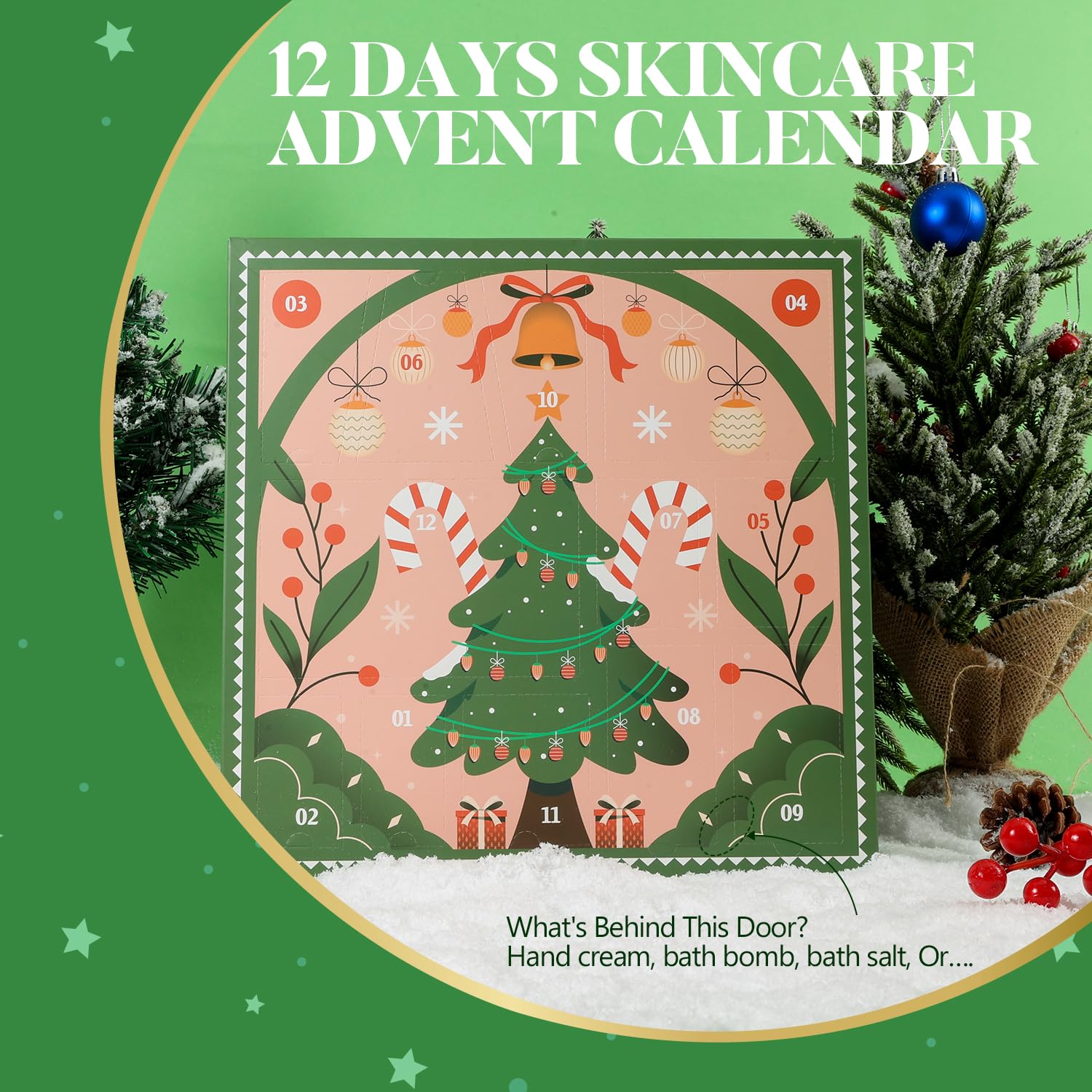 12 Days of Christmas Advent Calendar 2024 for Women - Holiday Gift Set with Snowman Bath Bomb, Hand Cream & Body Lotion | Self-Care Spa Kit, Christmas Countdown, New Year Bath & Body Gift for Her | Perfect for Gifting, Relaxation & Festive Pampering