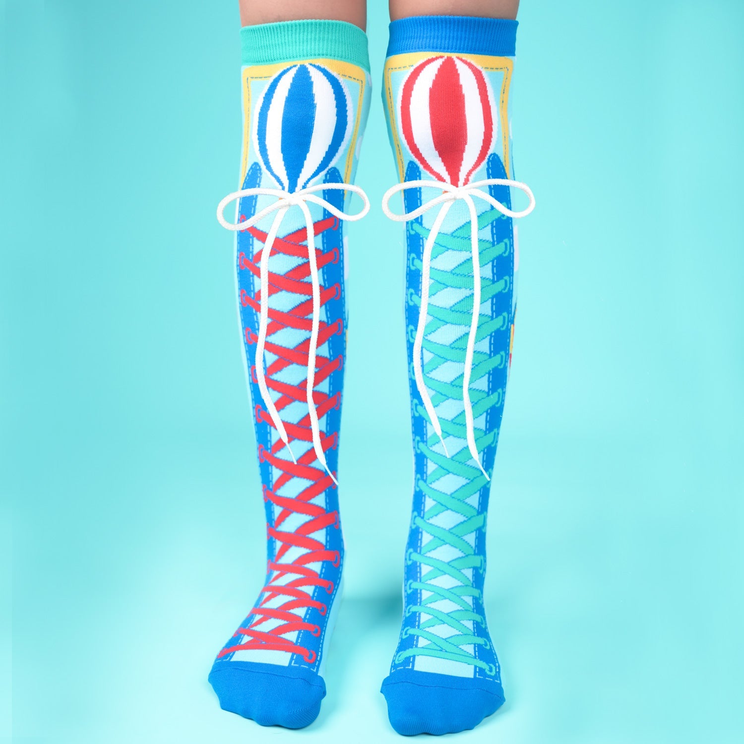 MadMia Colorful Air Balloon Pattern Crew Socks - Fun Novelty Socks for Women & Men - Perfect for Gifts, Parties, and Everyday Wear