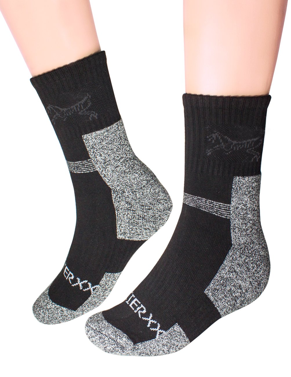 Premium Men's Cushioned Athletic Running Socks 2-Pack - Breathable Crew Socks for Sports, Gym & Daily Wear - Dahlia Pattern Design