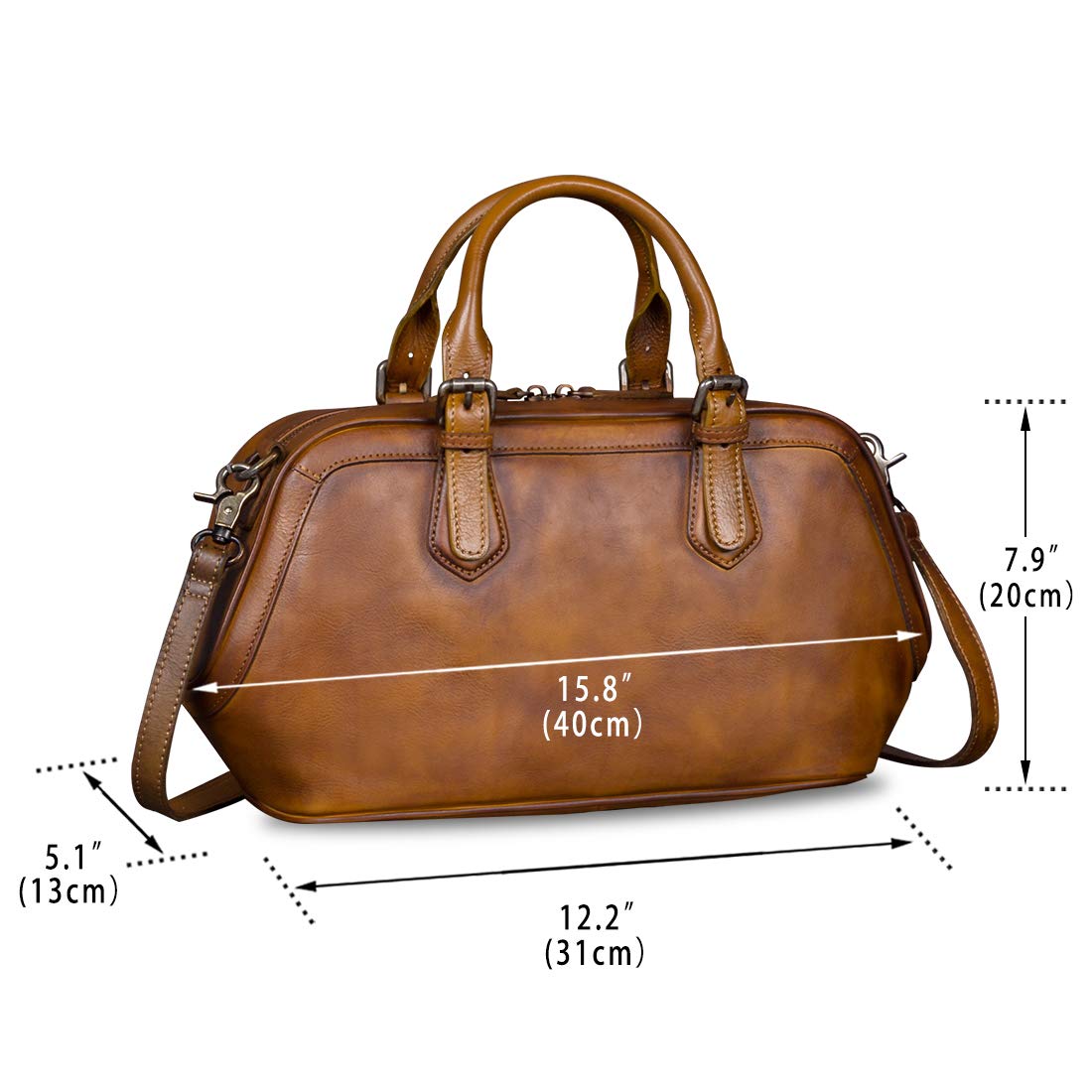 Genuine Leather Handbag for Women - Top Handle Satchel Purse with Adjustable Shoulder Strap - Fashionable & Handmade Leather Bag for Work, Travel & Everyday Use