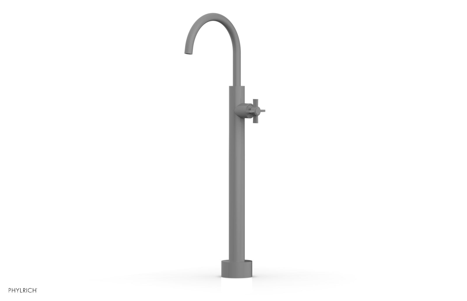 BASIC Low Floor Mount Tub Filler with Cross Handle - D132 44 04 - Perfect for Modern Bathroom Renovations and Spa-Like Showers