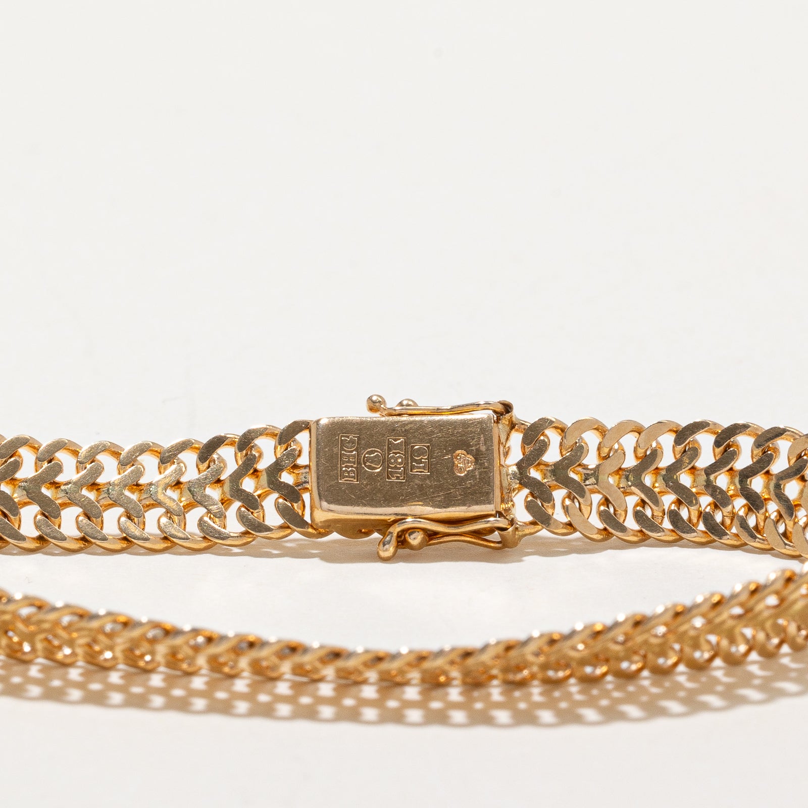 Vintage 1966 Swedish 18K Yellow Gold Chain Bracelet - 7.81mm Width - 7.5 Inches - Elegant Jewelry for Women, Perfect for Weddings, Parties & Special Occasions