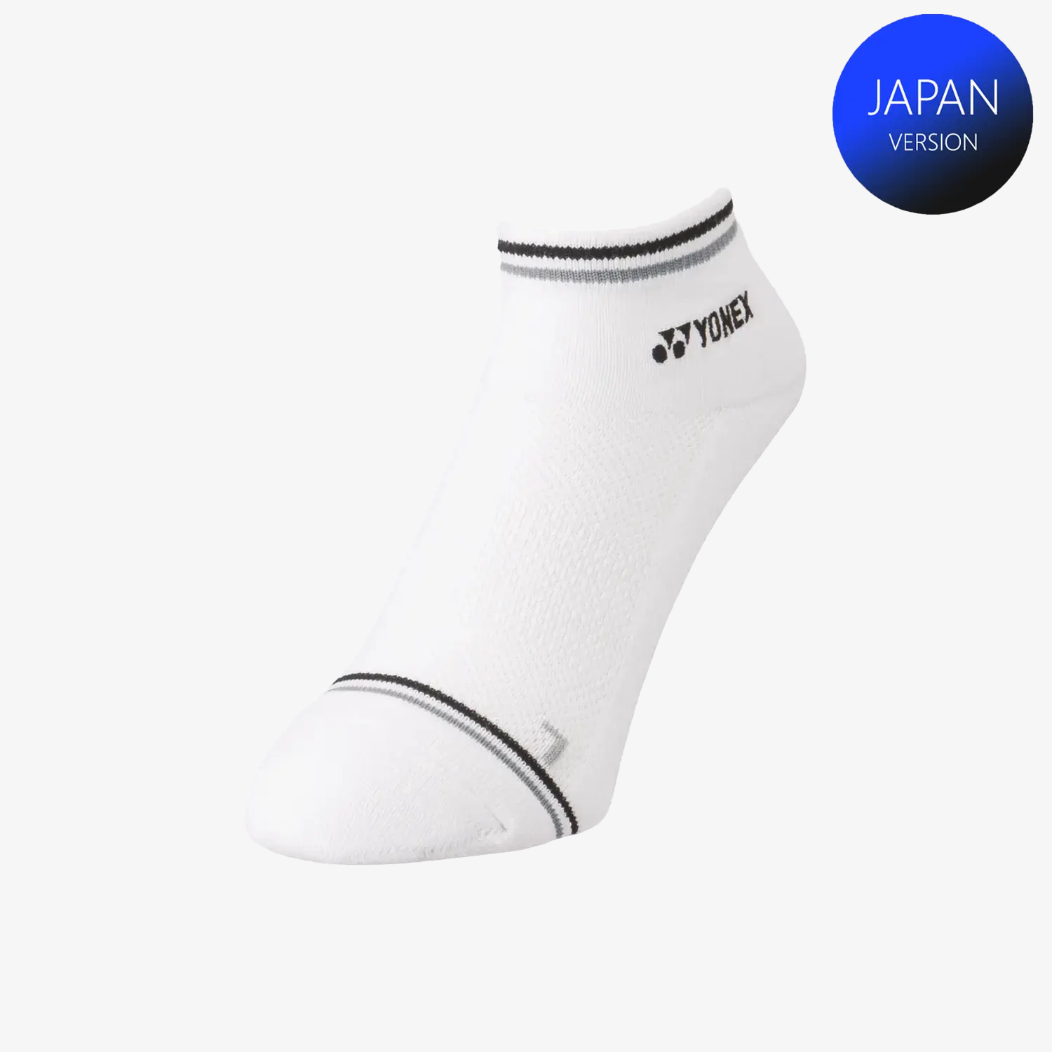Yonex Men's Low Cut Athletic Socks - Breathable Performance Sports Socks for Running, Tennis & Gym (White/Black, Medium) - Perfect for Workouts & Active Lifestyle