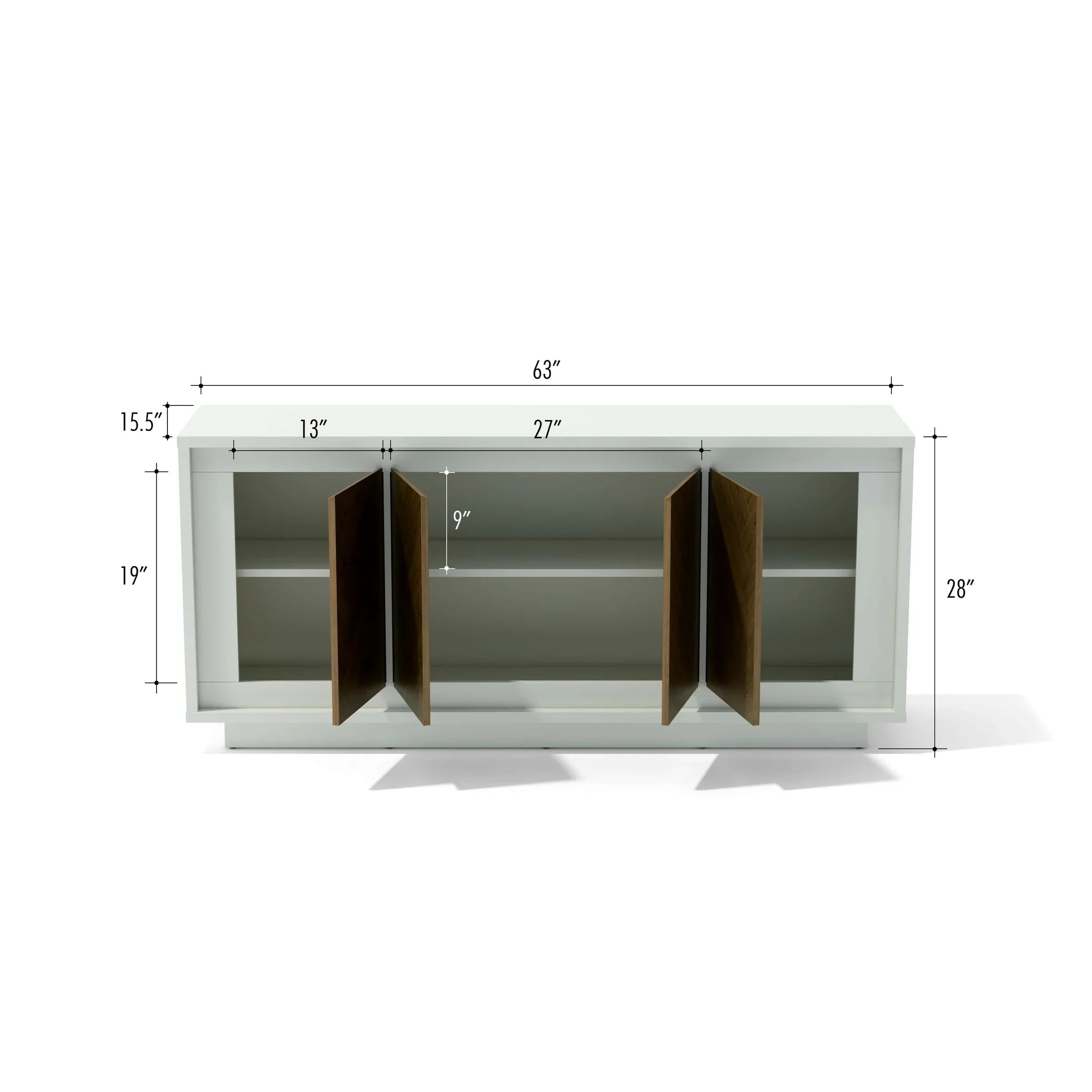 Anderson Teak Paraggi Sideboard - White & Mahogany Finish - SB PB 6316 - Perfect for Dining Room Storage & Living Room Organization