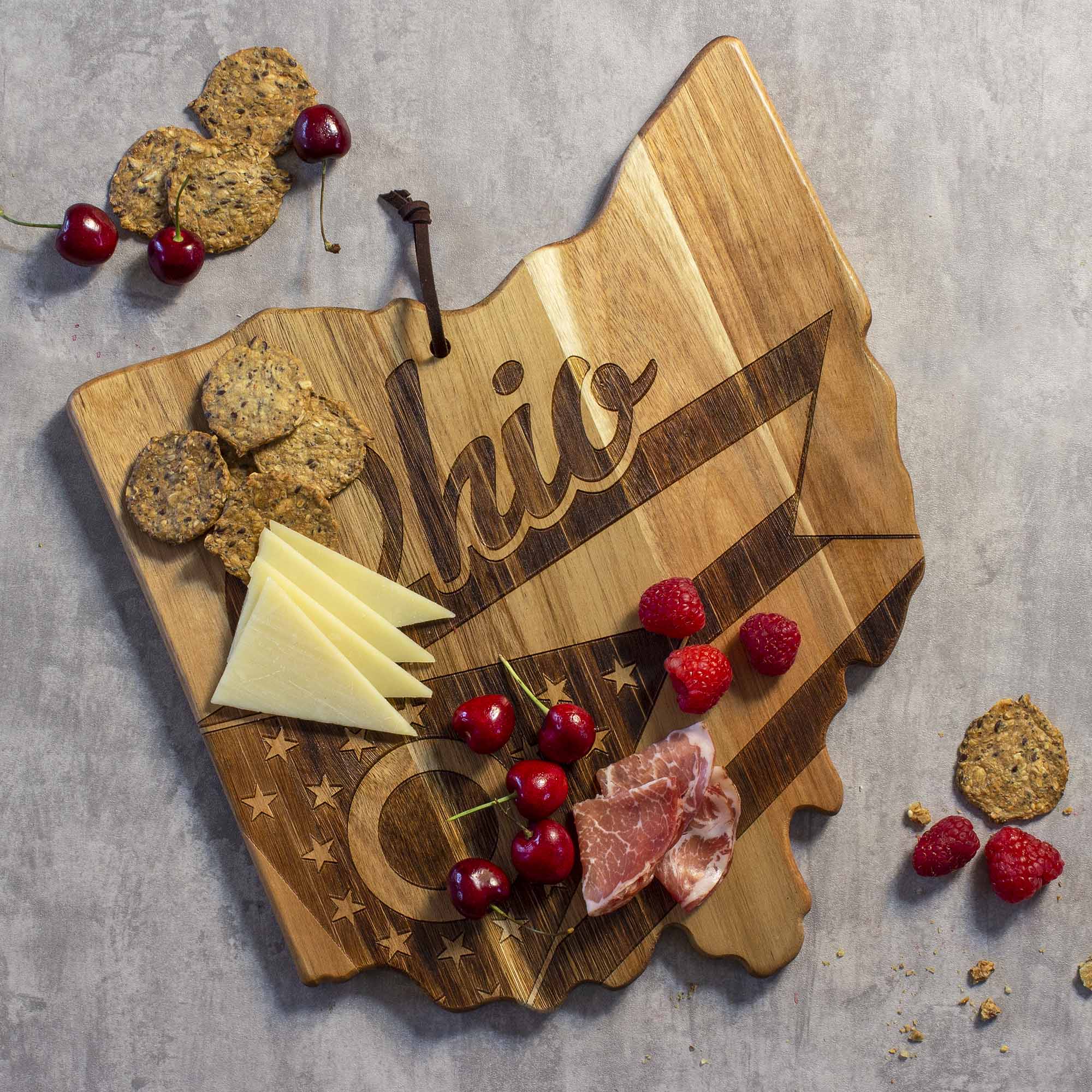 Rock & Branch® Origins Series Ohio Cutting Board - Premium Wood Chopping Board for Kitchen, Butcher Block for Meat, Cheese, Vegetables - Perfect for Home Cooking, BBQ, and Food Prep