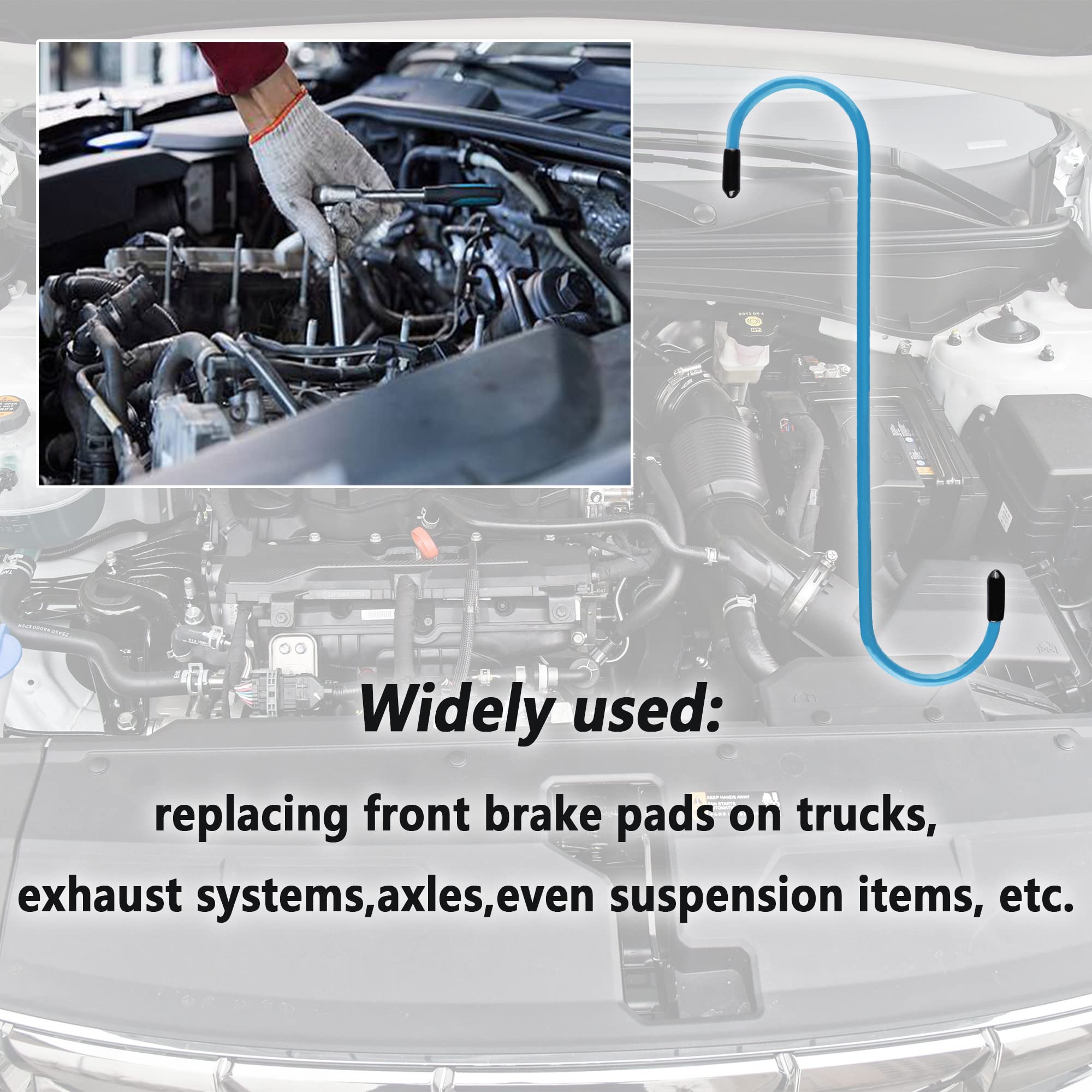OFBAND 2-Pack Blue Brake Caliper Hangers with Rubber Tips - Essential Automotive Repair Tool for Brake Pads, Axle & Caliper Maintenance - Perfect for Car, SUV & Truck Brake Hose Protection During DIY Repairs & Professional Garage Work