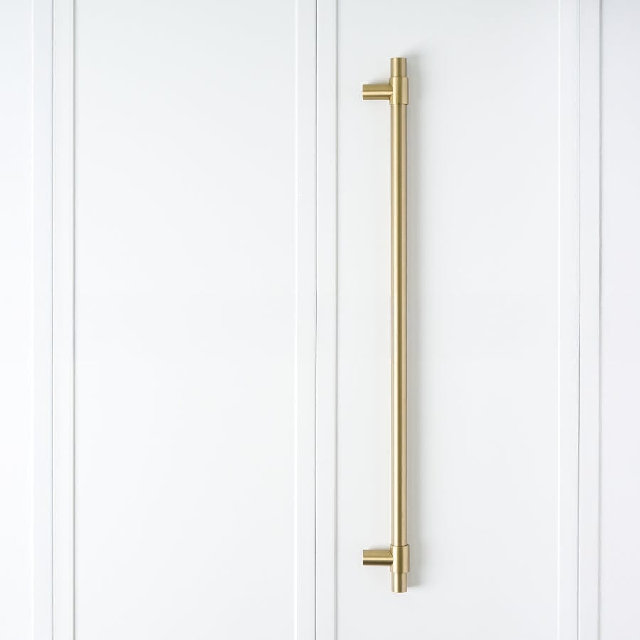 Elegant Brushed Brass Front Door & Appliance Pull Handle - Perfect for Cabinets, Drawers, and Furniture Hardware Upgrade