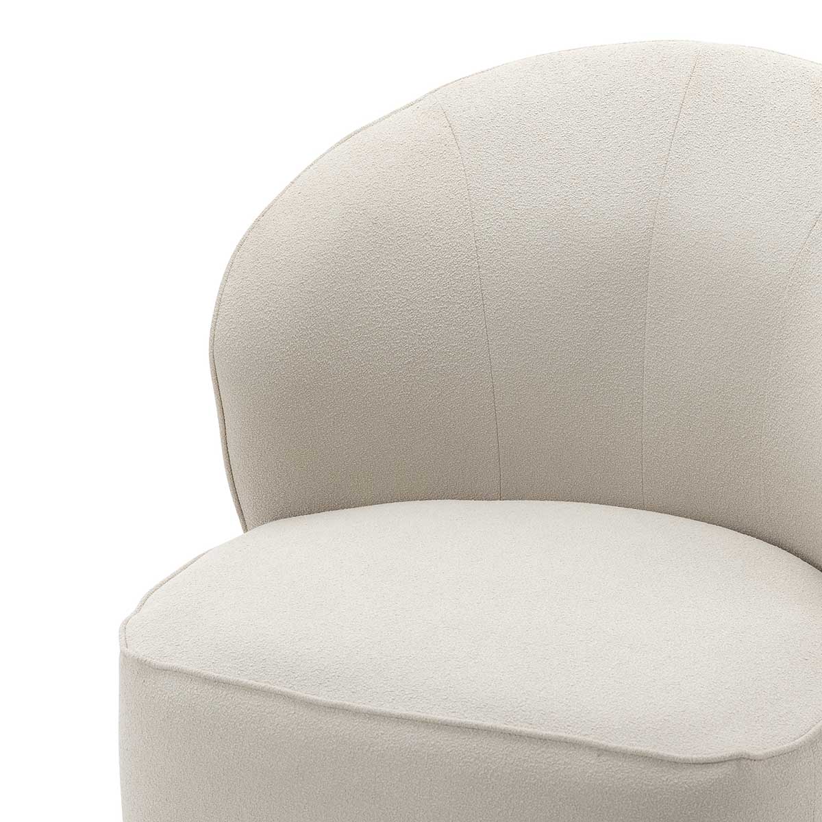 Atlas Boucle Swivel Lounge Chair - Modern Velvet Accent Chair for Living Room, Bedroom & Office - Comfortable Upholstered Armchair with 360° Rotation - Perfect for Reading, Relaxing & Home Decor