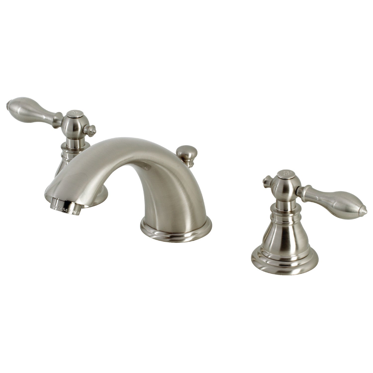 American Classic KB968ACL Brushed Nickel Widespread Bathroom Faucet - 2 Handle 3 Hole Deck Mount with Pop Up Drain - Perfect for Modern Bathroom Renovations and Home Upgrades