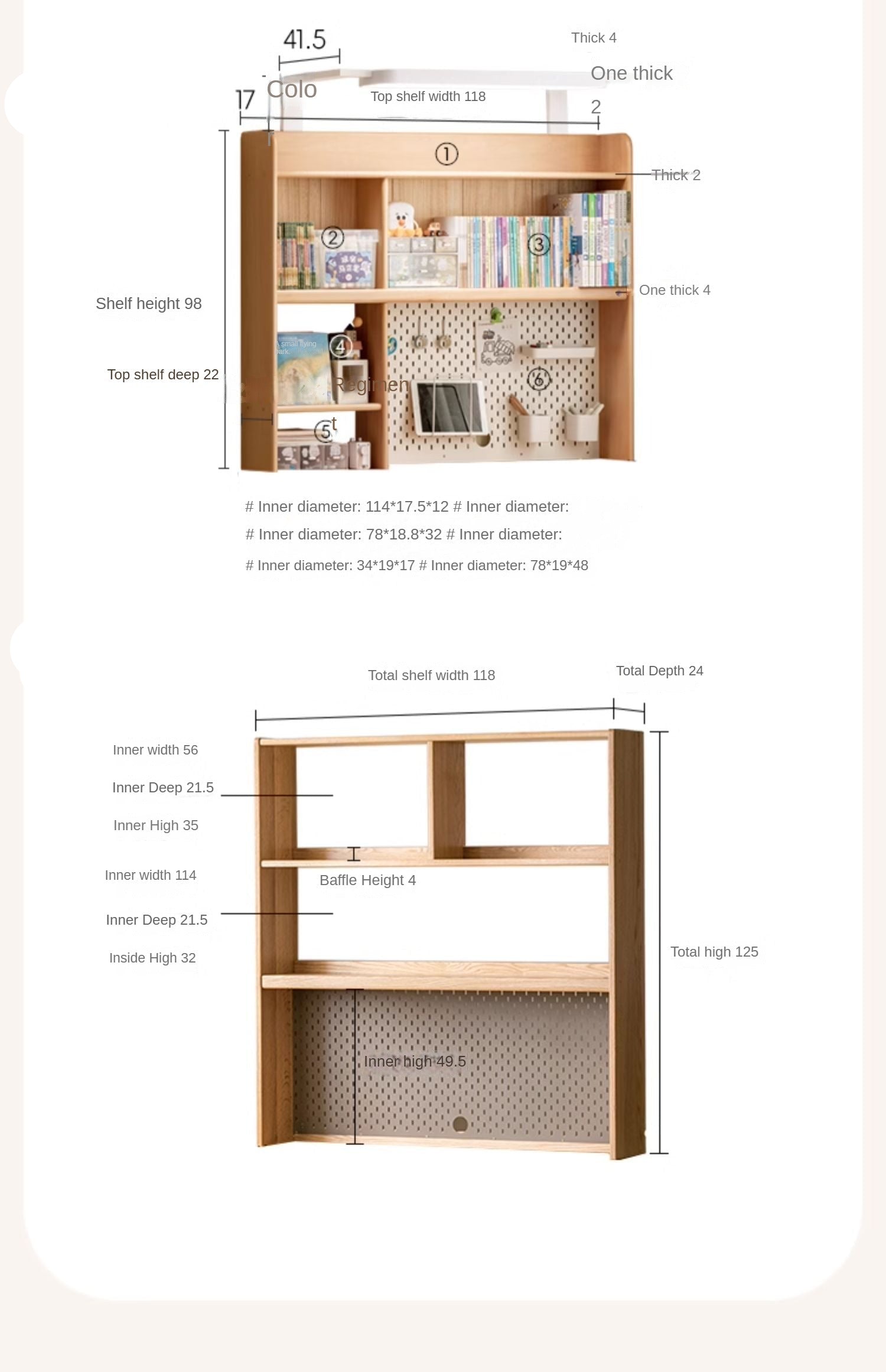 Solid Wood Study Desk with Shelf - Beech & Oak Wooden Writing Desk for Home Office, Study Room, or Library - Durable & Stylish Workspace Solution
