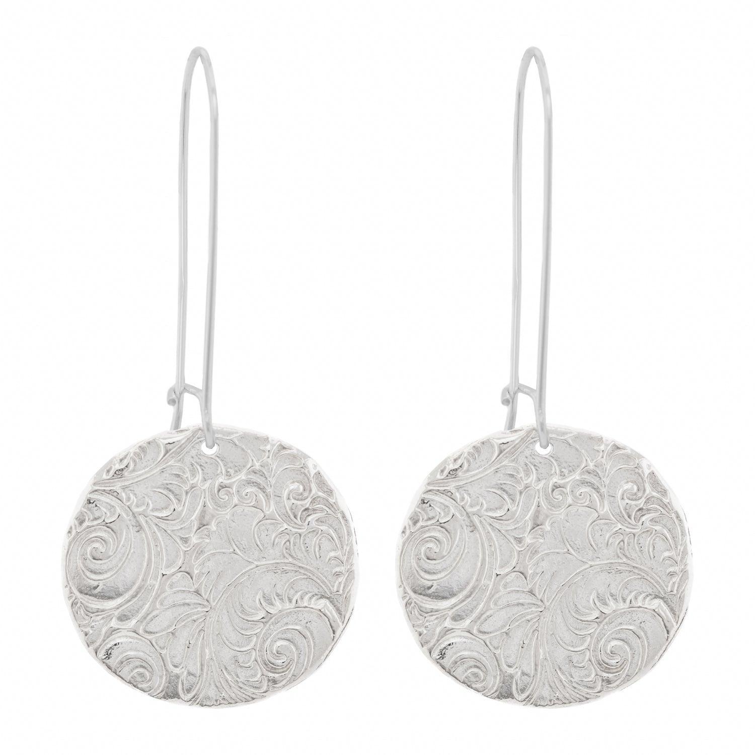 Elegant Plume Disc Earrings for Women - Large Feather Hoop Earrings | Perfect for Parties, Weddings & Everyday Wear