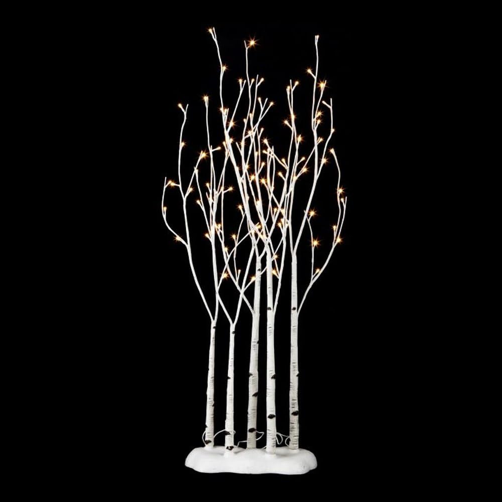 RAZ Imports 48 Inch Lighted Birch Grove Tree with 104 Warm White LED Lights - Holiday Home Decor for Christmas, Winter, and Party Decoration