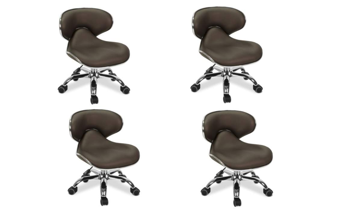 MAYAKOBA Set of 4 Adjustable Pedicure Stools with Pneumatic Pump - Comfortable Salon Chairs for Nail & Spa - Perfect for Pedicure Stations, Beauty Salons & Home Use