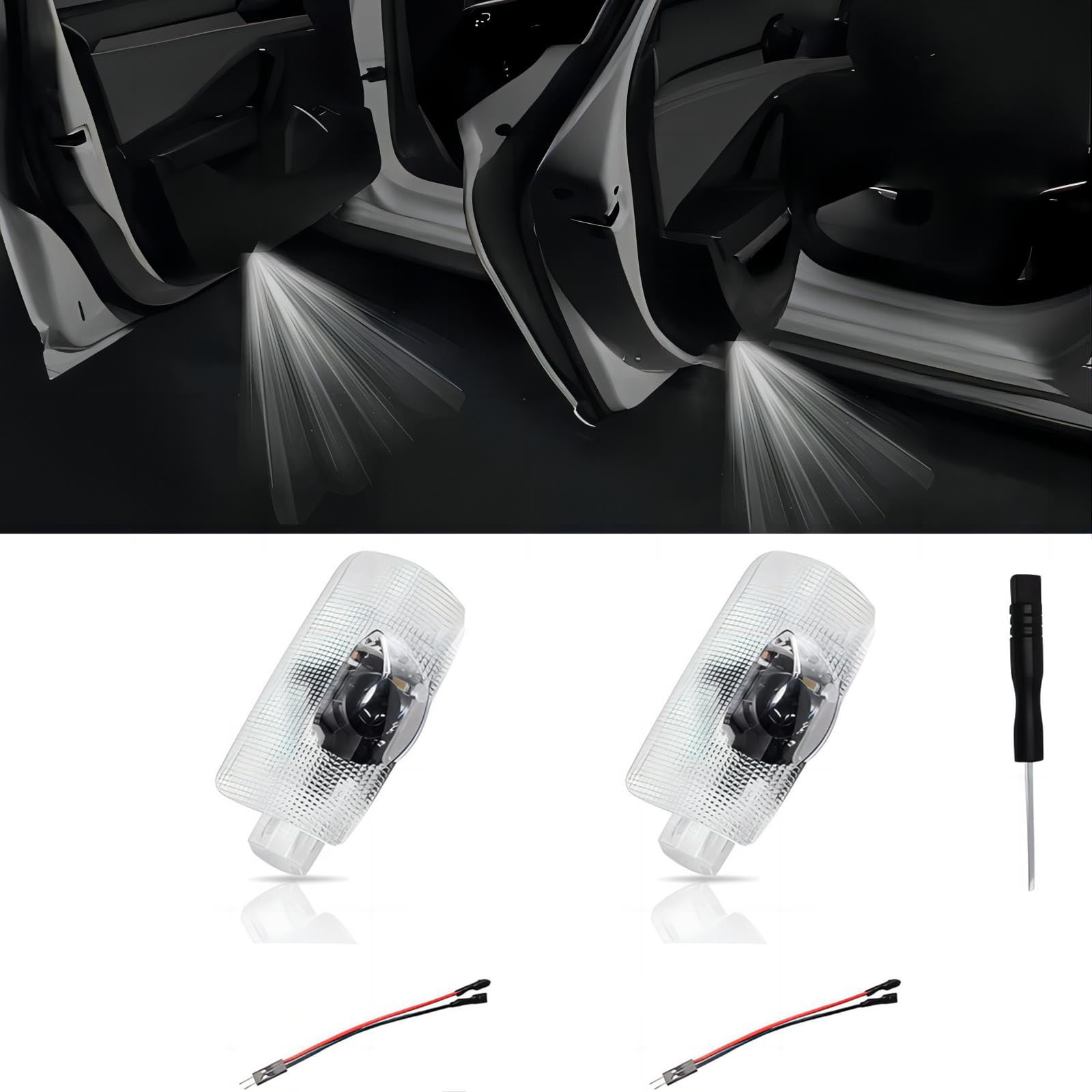 2Pcs Car Logo Projector for Lexus LS/ES/LX/RX - HD LED Ghost Shadow Lights for Night Driving