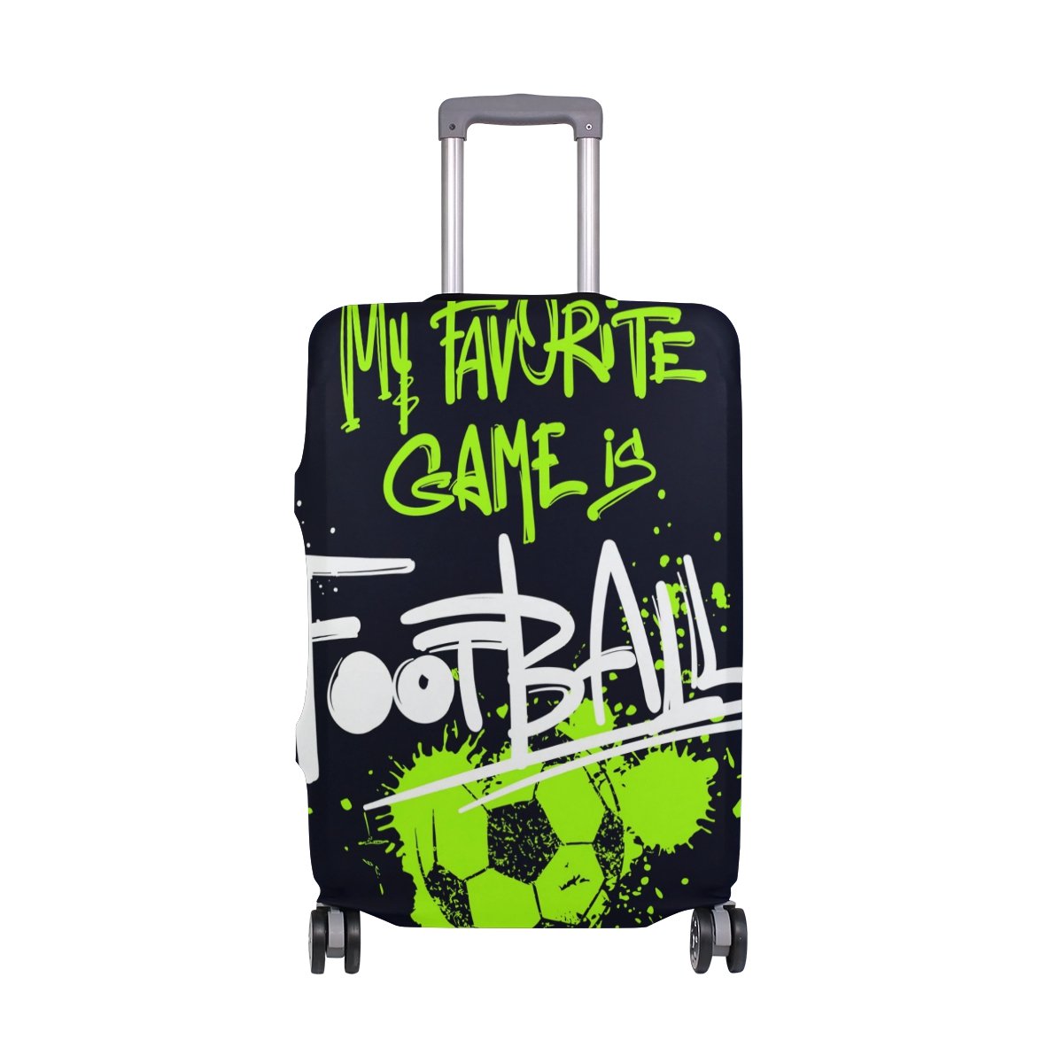 Stylish Football-Themed Suitcase Cover Protector for Travel - Durable & Waterproof Luggage Protector for Kids, Men & Women - Perfect for Sports Fans, Airplane Travel & Vacation Trips