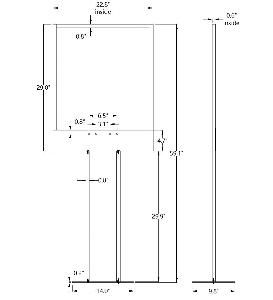 FixtureDisplays® White Metal Collection Box Stand - Bulletin Board Poster Donation Ballot Organizer (11063+10918-WHITE-NF) for Schools, Offices & Community Centers