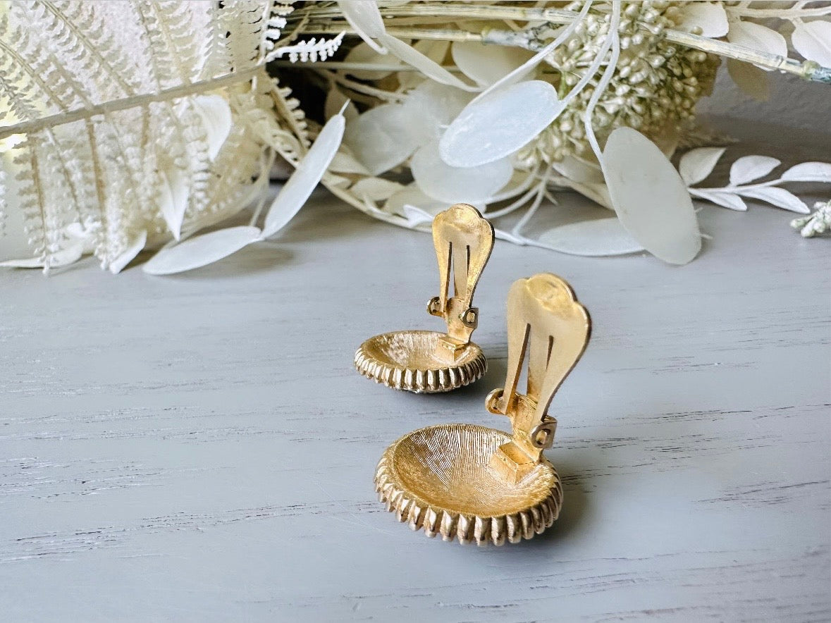 Vintage Art Deco Pave Set Rhinestone Clip-On Earrings - Elegant Signed Kramer Jewelry for Women, Perfect for Weddings, Parties & Special Occasions