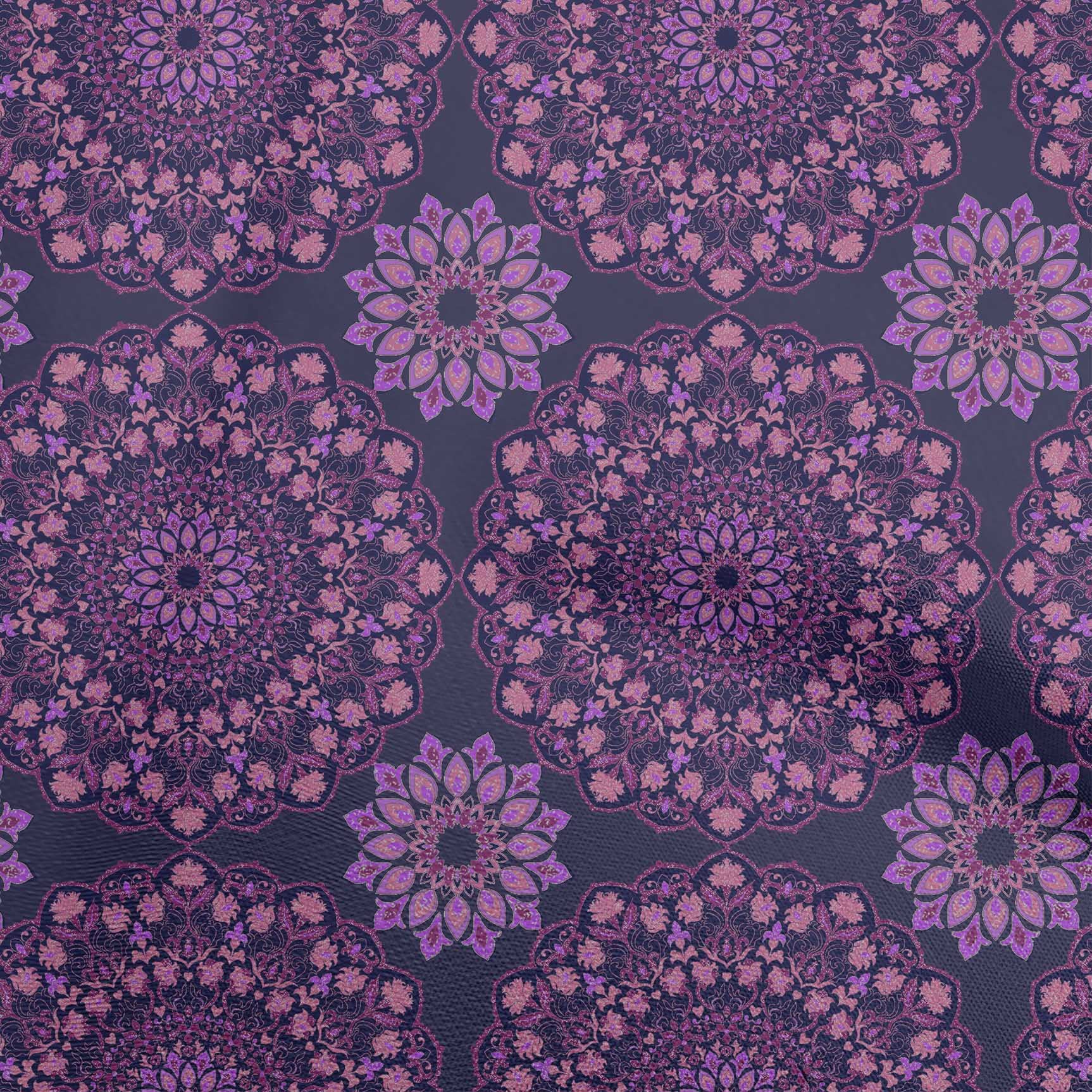 oneOone Rayon Blue Mandala Print Fabric by The Yard - 56 Inch Wide for DIY Clothing, Quilting & Home Decor Sewing Supplies | Perfect for Dresses, Curtains & Craft Projects
