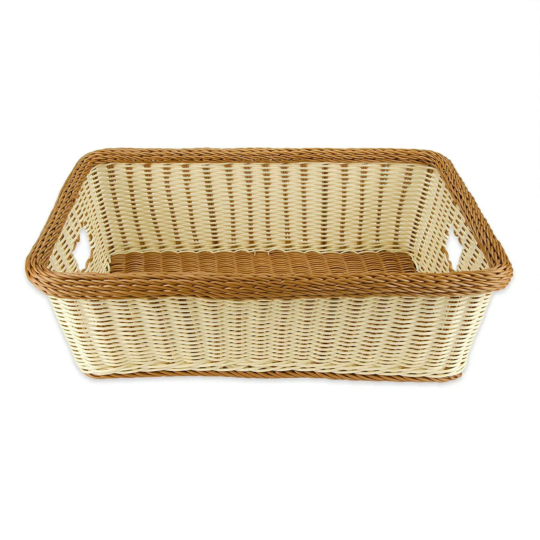 G.E.T. WB-1517-TT 23x17 Inch Rectangular Polyweave Bread Basket - Multicolor Woven Serving Tray for Bakery, Rolls, Pastries - Perfect for Restaurants, Catering, and Home Dining