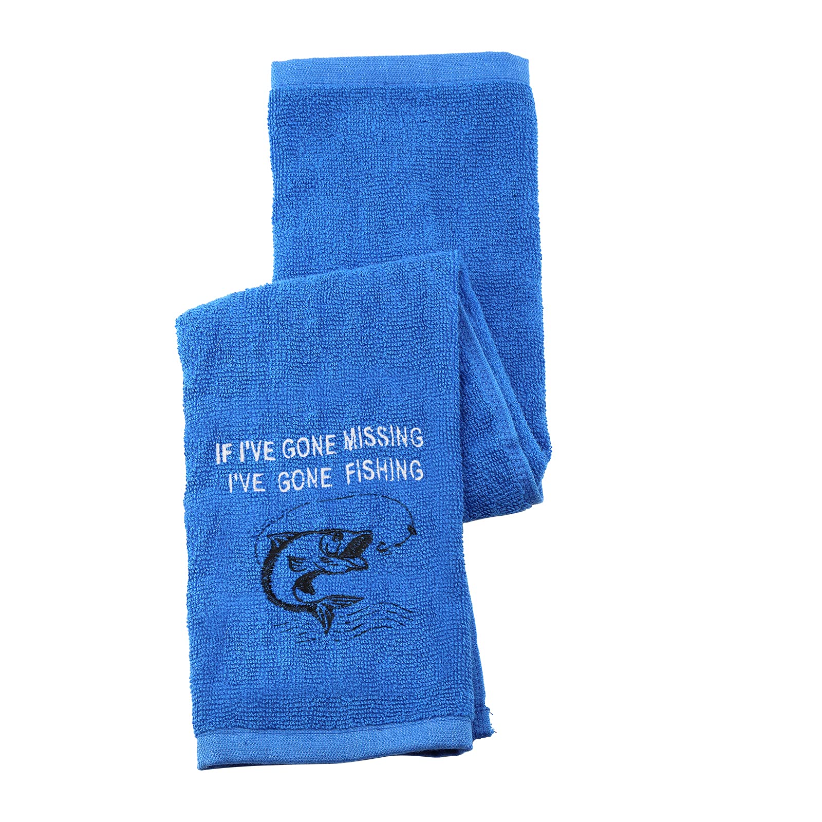 Gone Fishing Embroidered Towel with Clip - Perfect Fisherman Gift & Absorbent Fishing Towel for Outdoor Adventures | Great for Camping, Boating & Beach Trips