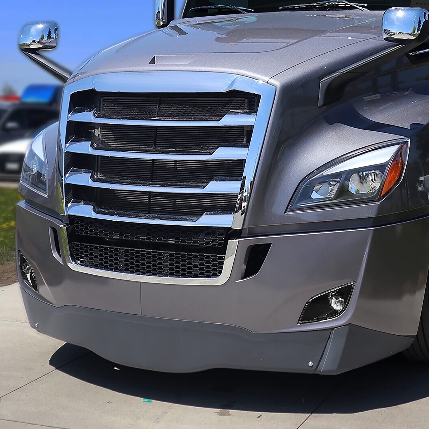 DNA MOTORING HL-HAY-007-BK Black LED Reflector Fog Lights - Compatible with 2018-2022 Freightliner Cascadia | High Visibility for Night Driving & Bad Weather Conditions