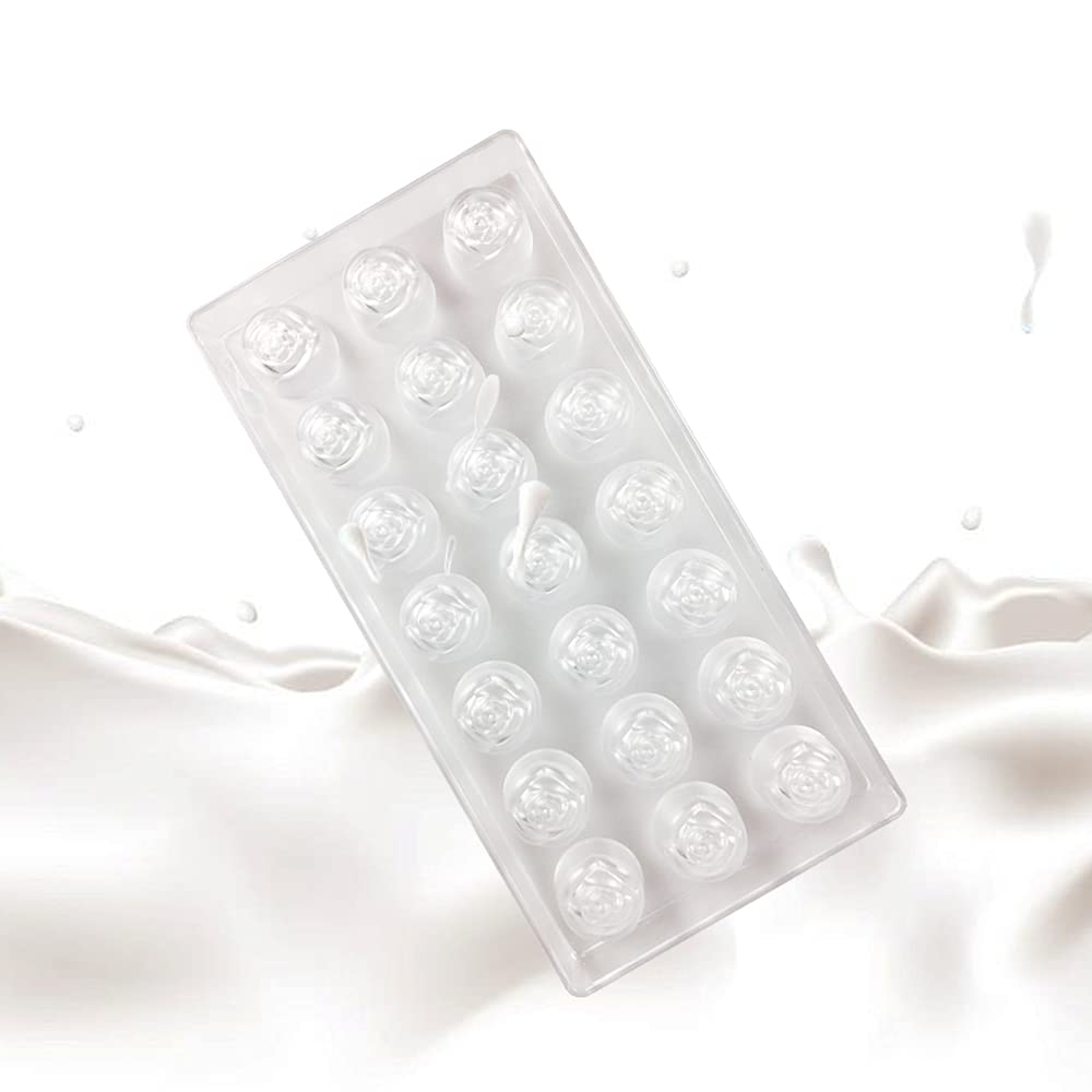 Premium Polycarbonate Chocolate Mold - Transparent Hard Plastic DIY Candy Mold for Mousse, Jelly, Praline, Truffle & Candy Making | Easy Demolding & Cleaning | Flower Design | Perfect for Home Baking, Party Treats & Gift Packaging