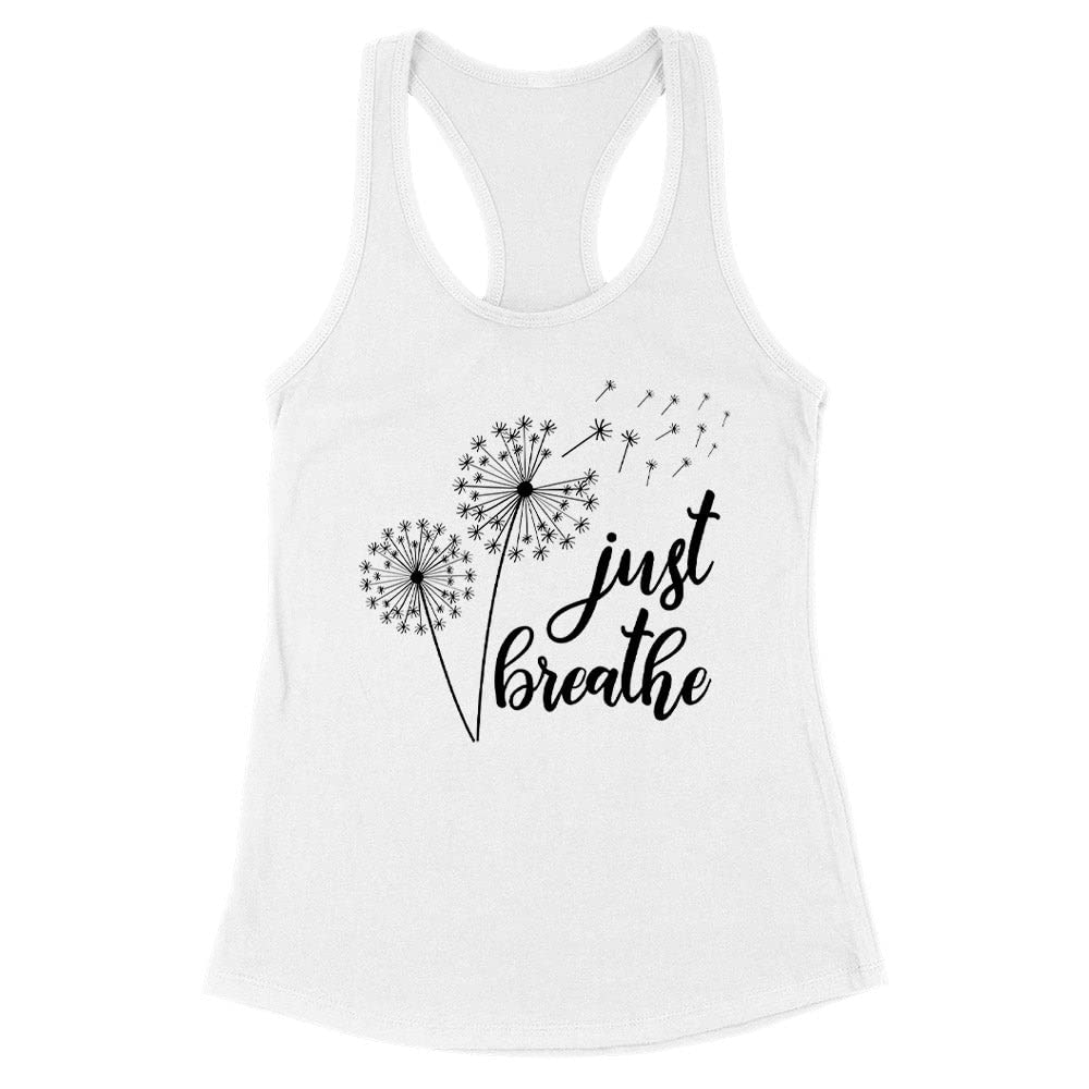 Just Breathe Fitted Racerback Tank Top for Women - Yoga, Gym & Casual Wear