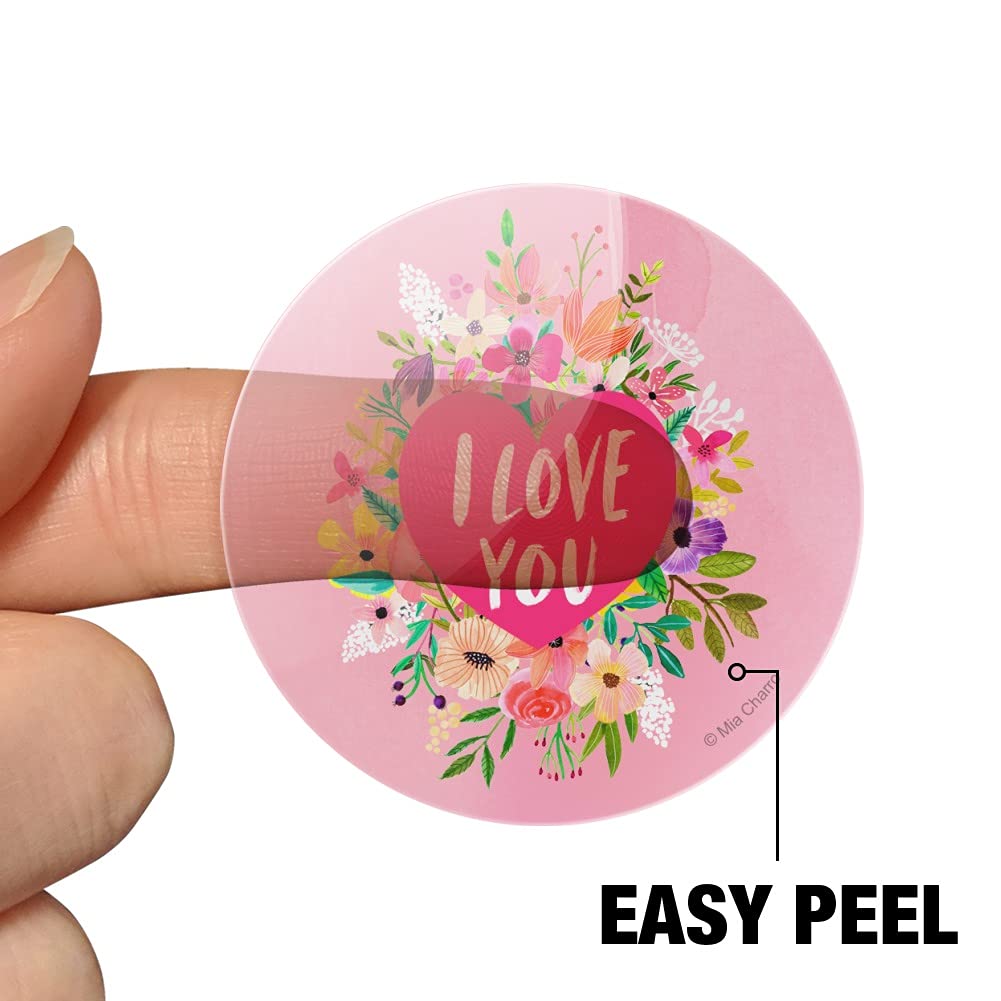 I Love You Flower Heart Wreath Planner Stickers - Scrapbooking, Bullet Journal & Crafting Decorative Stickers for DIY Projects, Wedding Invitations & Gift Wrapping