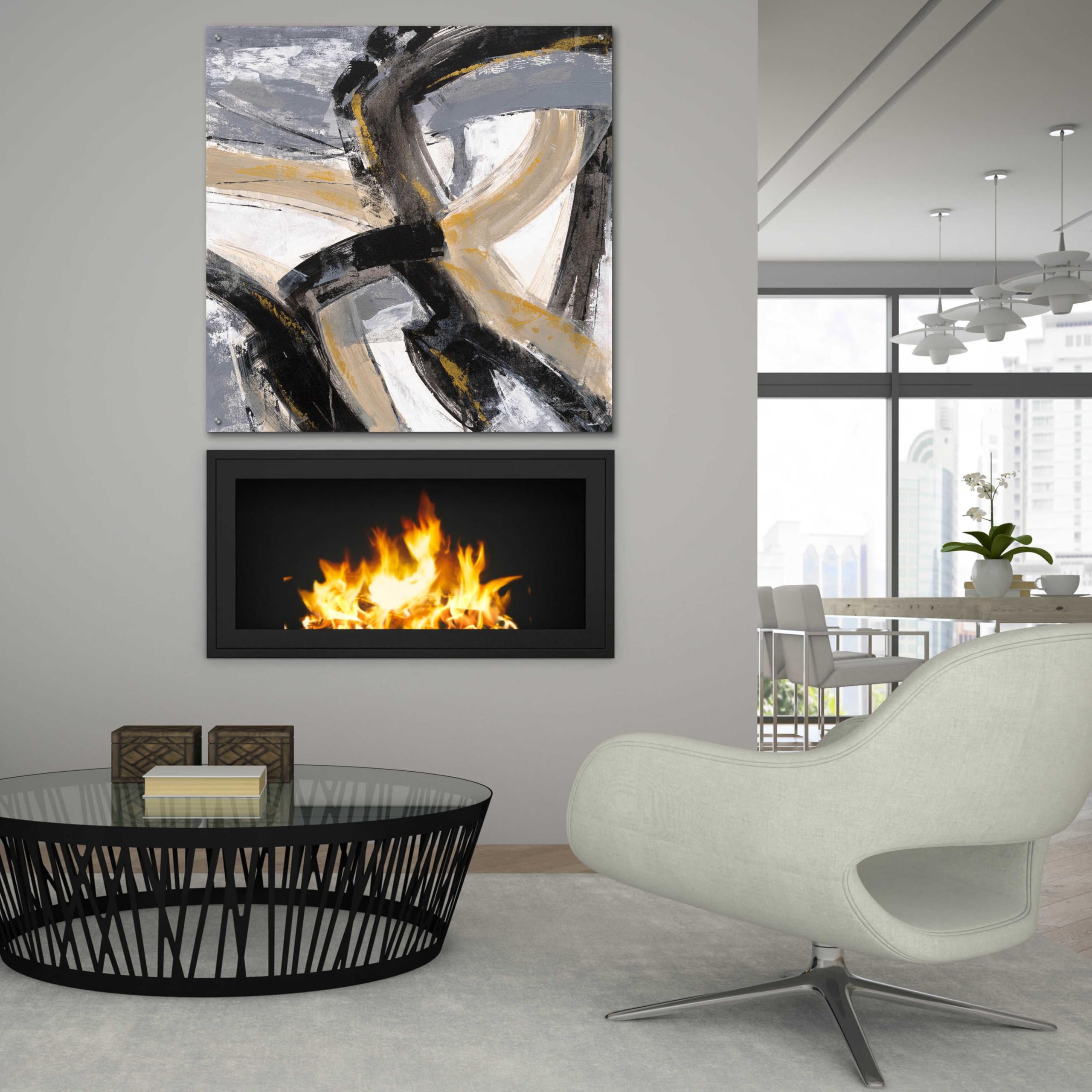 Urban Graffiti II Acrylic Glass Wall Art by Silvia Vassileva - 36x36 Inches Modern Abstract Painting for Living Room, Bedroom & Office Decor