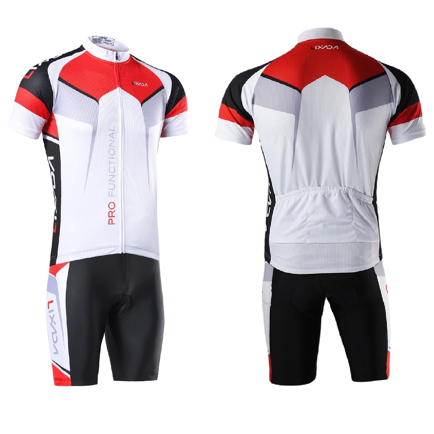 Lixada Men's Cycling Jersey & Padded Shorts Set - Quick-Dry Breathable Bike Clothing for Summer Riding | Road & Mountain Biking Gear