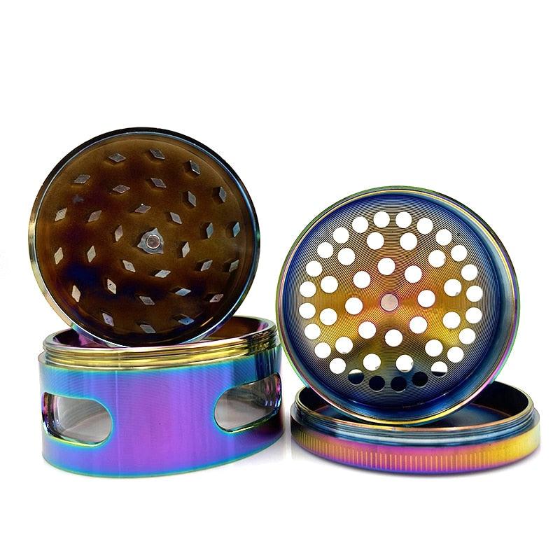 Premium 4-Layer Animal Design Tobacco Grinder - 63mm & 52mm Rainbow Zinc Alloy Herb Crusher for Weed, Spices, and Herbs - Perfect for Home Use, Travel, and Outdoor Activities