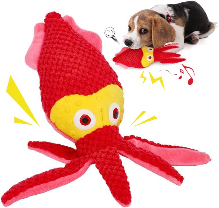 **Squeaky Octopus Plush Dog Chew Toys for Small, Medium & Large Dogs - Interactive Puppy Playtime & Stress Relief for Pets**
