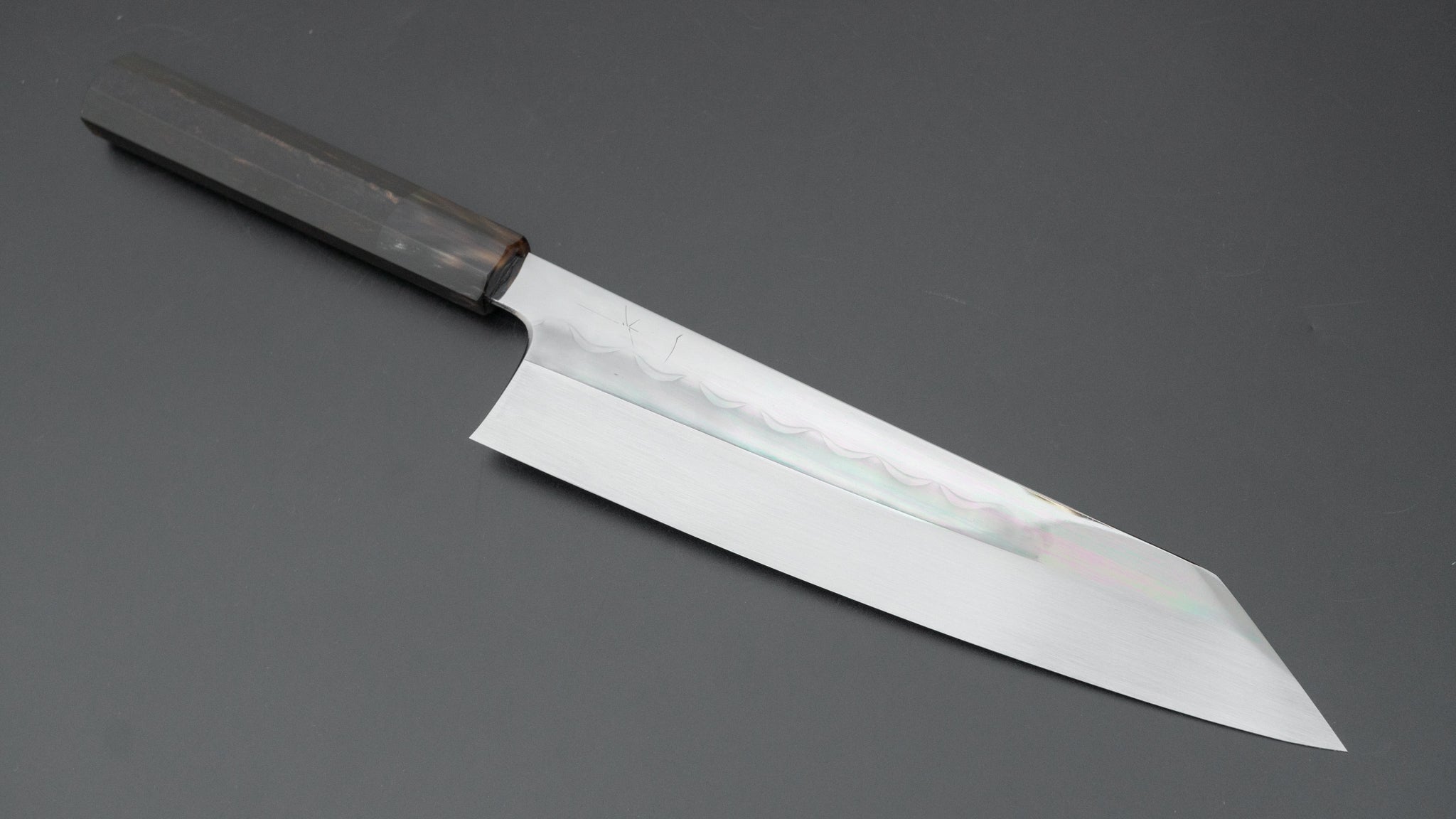 Hitohira Togashi White #1 Notaremon Mizu Honyaki Kiritsuke Gyuto 240mm Japanese Chef Knife with Taihei Ebony Handle (#083/Saya Included) - Perfect for Sushi, Sashimi & Precision Cutting in Professional Kitchens
