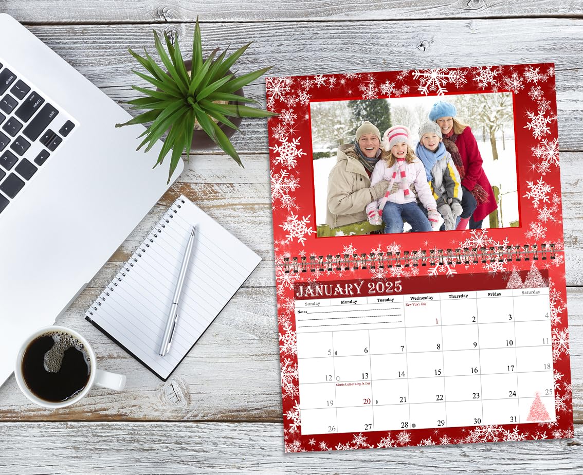 2025 Spiral-Bound Photo Frame Wall Calendar - Customizable with Your Own Photos - 12-Month Desktop & Wall Planner (Edition #08) - Multicolor - Perfect for Home, Office & Gift Giving