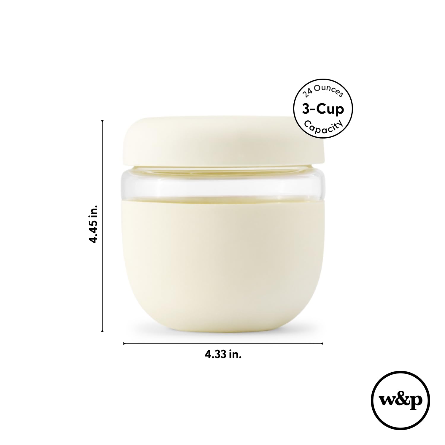 W&P Porter Seal Tight Glass Food Storage Container with Lid - 24oz Terrazzo Charcoal, Leakproof & Spill Proof Meal Prep Container, Microwave & Dishwasher Safe Borosilicate Glass - Perfect for Meal Prepping, Leftovers & Office Lunch Storage