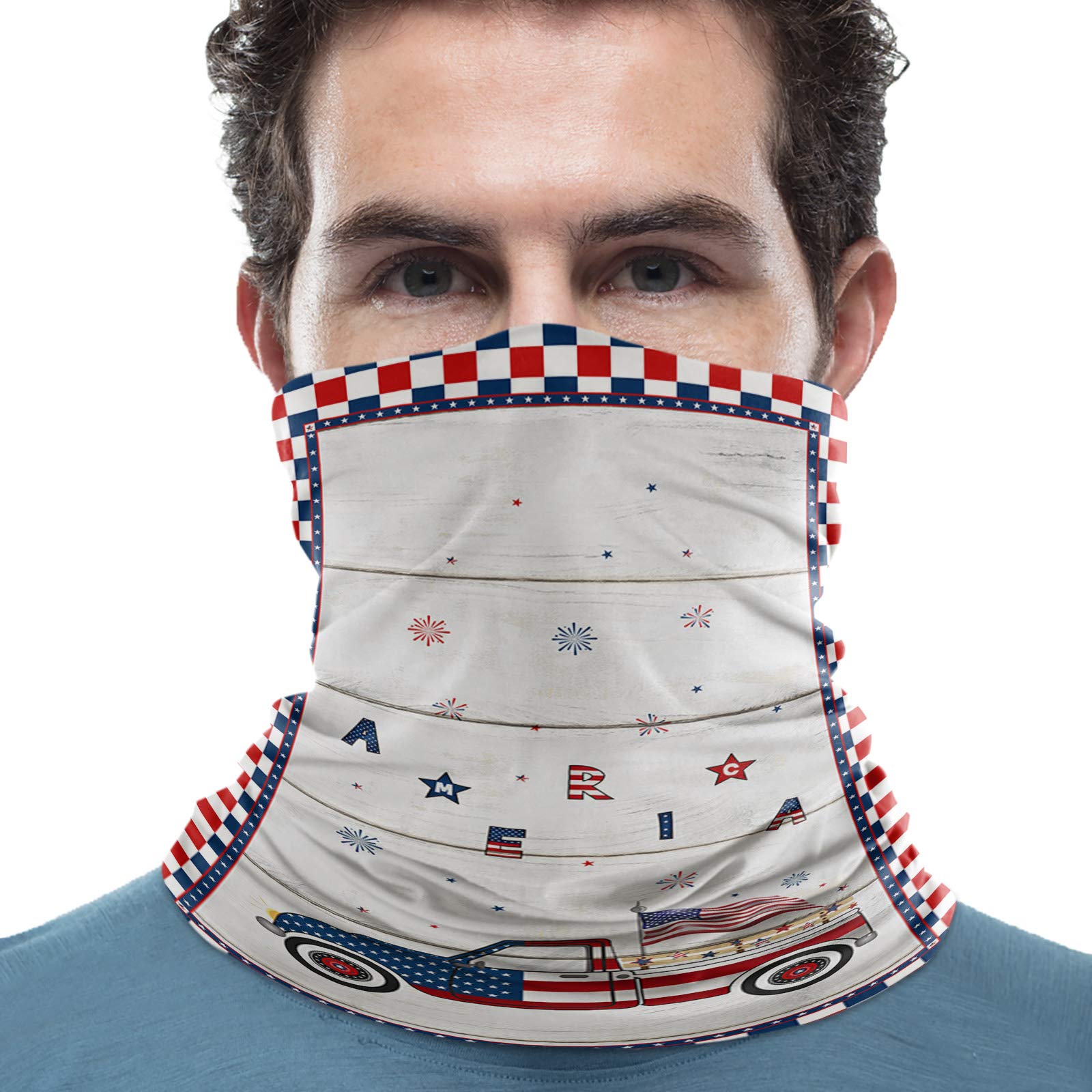 Cooling Neck Gaiter Bandana for Women & Men - Breathable UV Protection Scarf for Outdoor Sports, Hiking, Cycling & Running - Plaid Flag Design