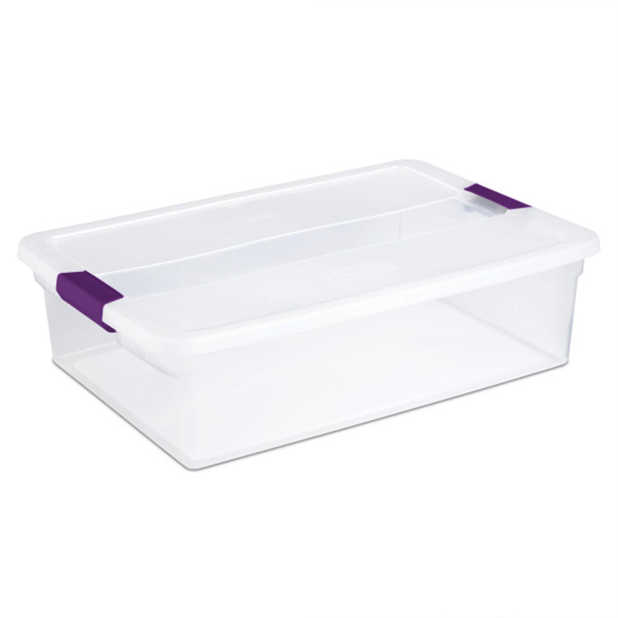 Sterilite 24-Pack ClearView Latch Storage Boxes - 32 Quart Stackable Plastic Bins with Secure Lids for Home Organization - Perfect for Closet, Garage, Toy & Holiday Decor Storage