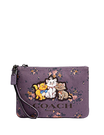 Coach Disney X Gallery Pouch With Rose Bouquet and Aristocats - Stylish Crossbody Bag for Women | Perfect for Travel, Date Night & Disney Fans