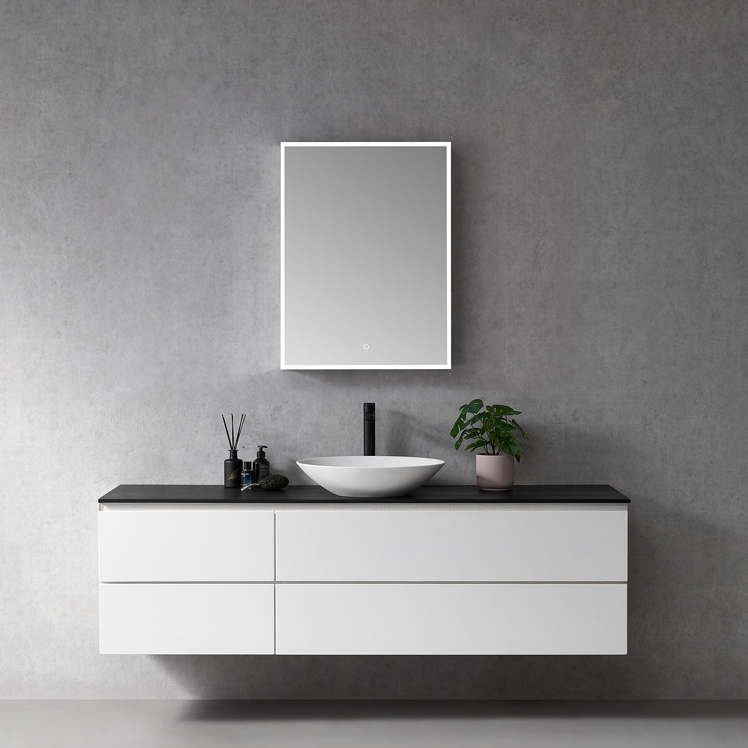 Frameless LED Bathroom Medicine Cabinet - Rectangle Surface Mount or Recessed Mirror with Lights for Modern Bathroom Vanity & Makeup Area